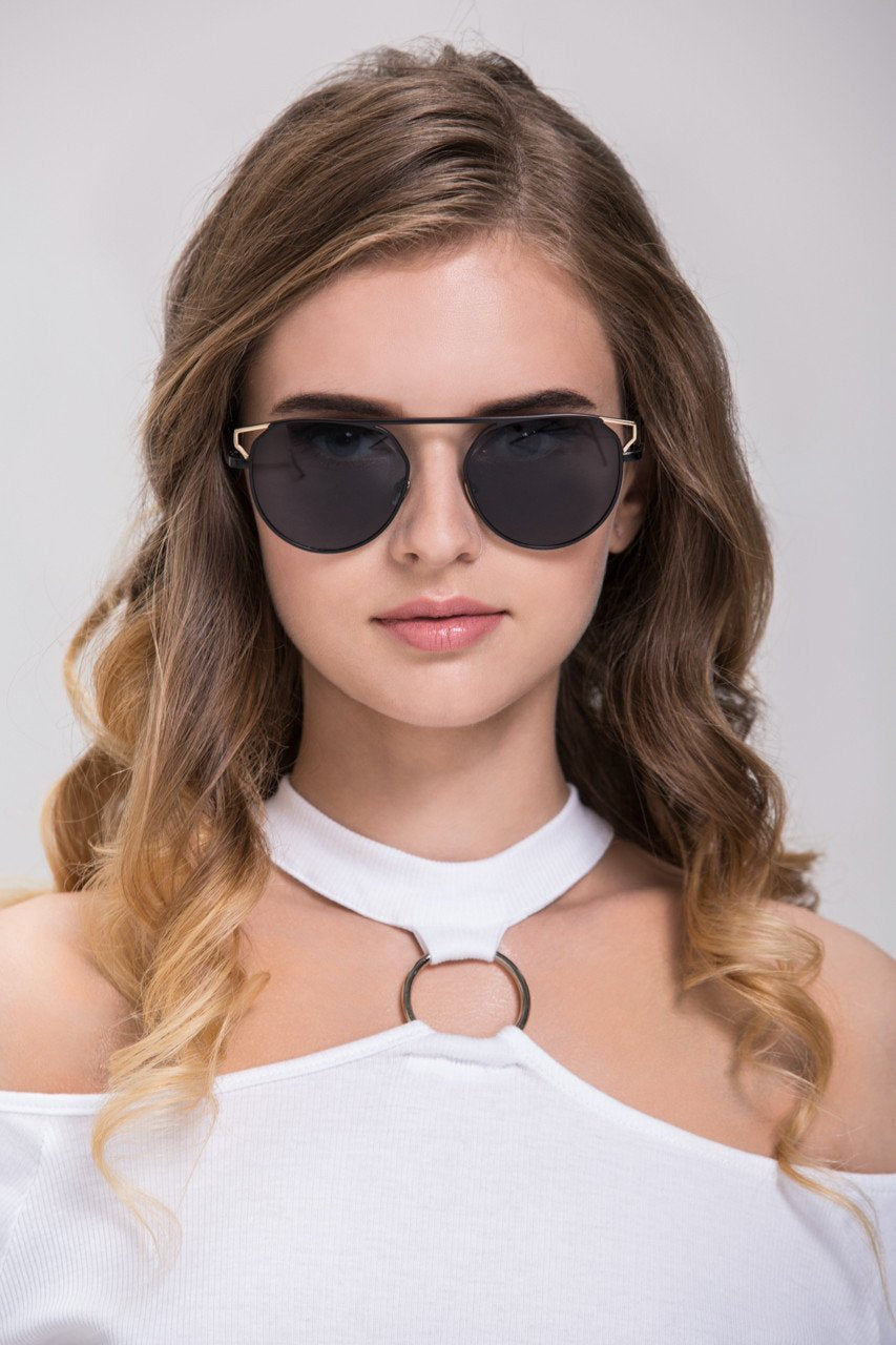 TheHala - Flat Black Metal Sunglasses - ownthelooks-Development