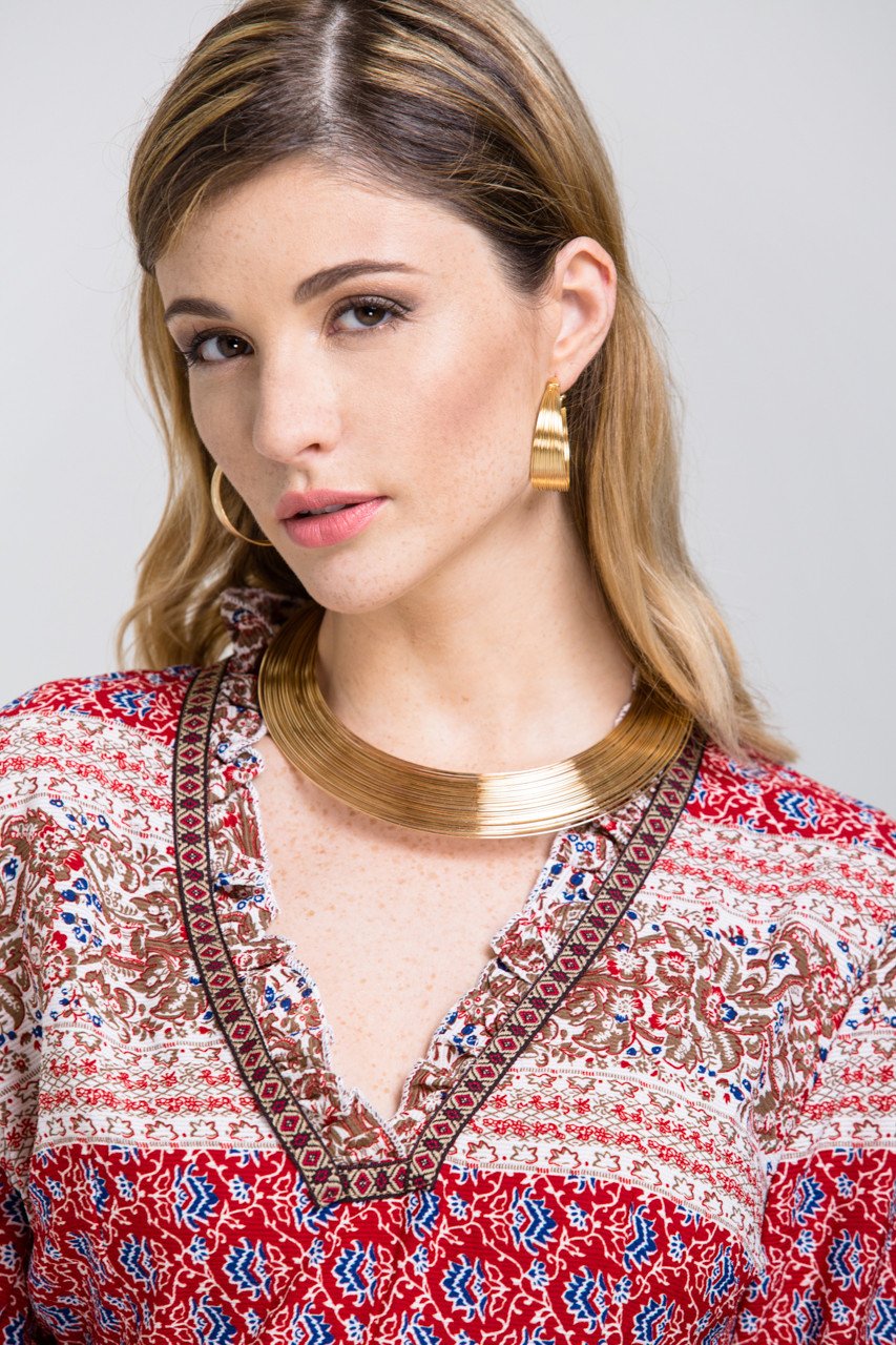 Gold Wire Choker Jewelry 4-piece Set - ownthelooks-Development