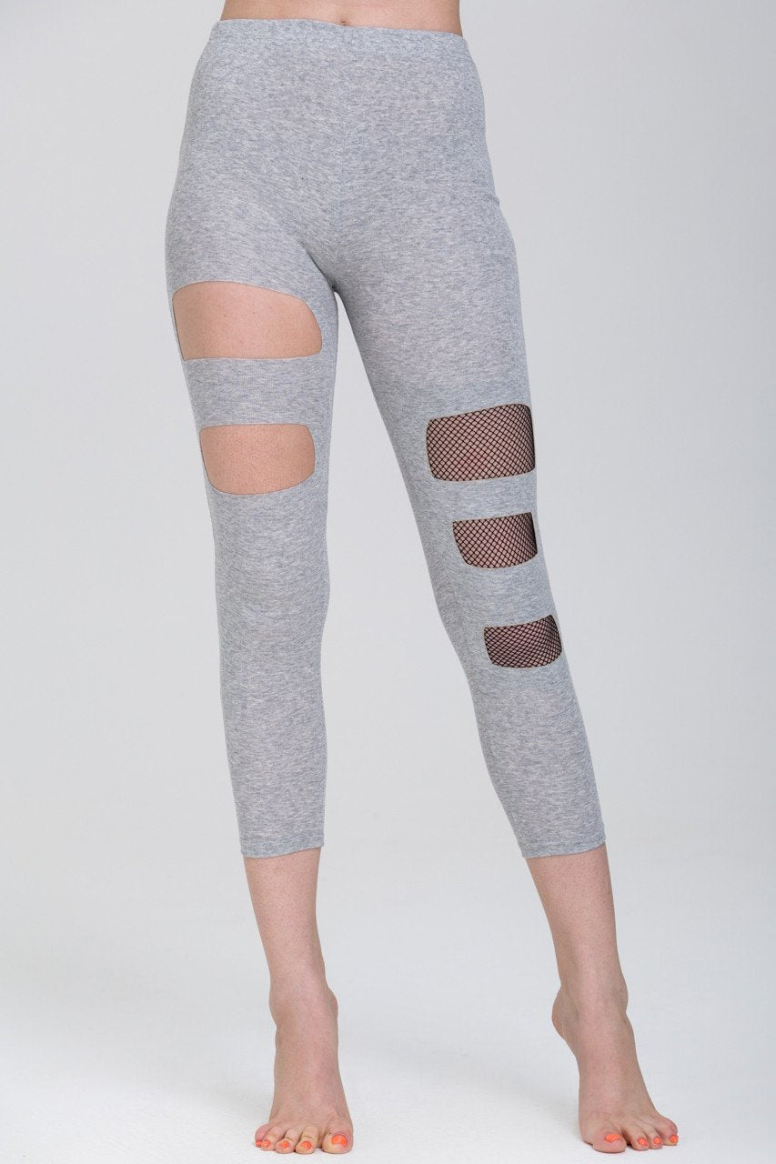 Grey Fishnet Cut Out Tights - ownthelooks-Development