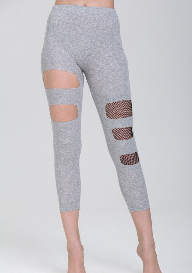 Grey Fishnet Cut Out Tights - ownthelooks-Development