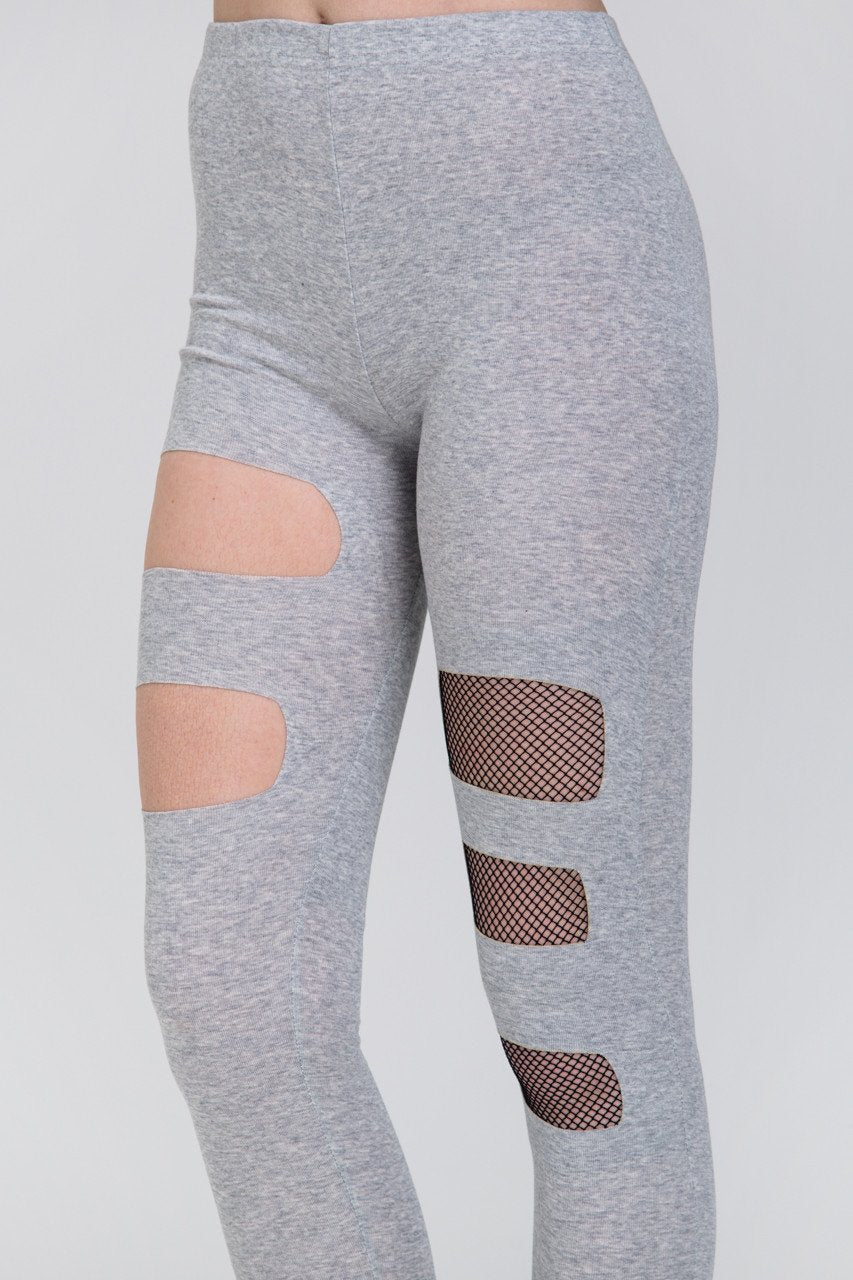 Grey Fishnet Cut Out Tights - ownthelooks-Development