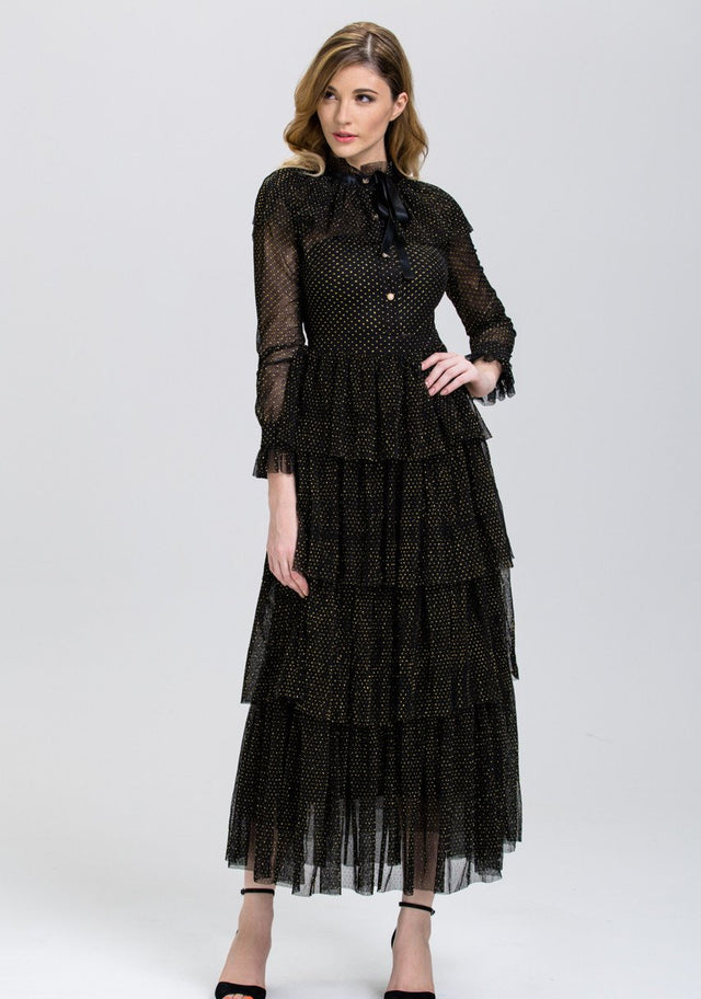 Midnight Sparkle Sheer Maxi Dress - ownthelooks-Development