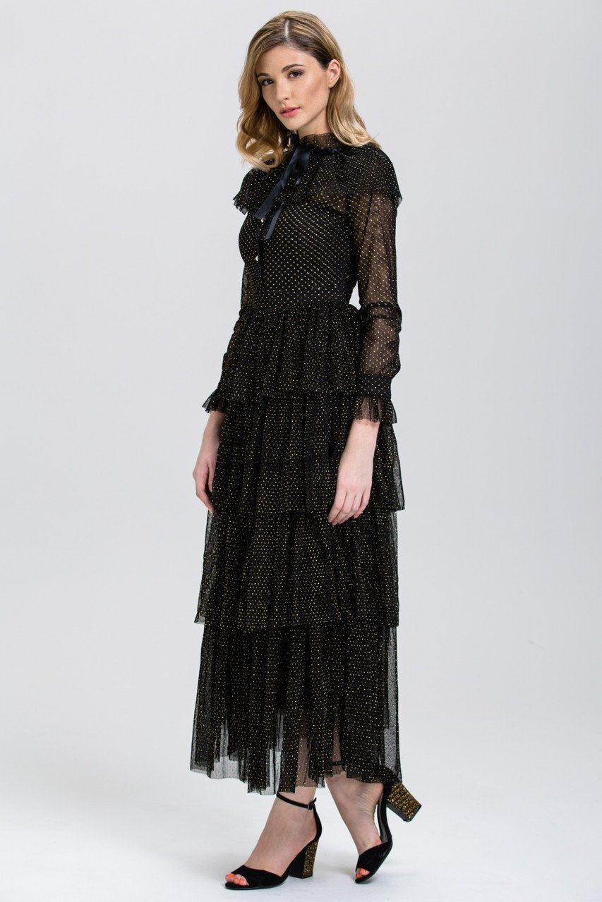 Midnight Sparkle Sheer Maxi Dress - ownthelooks-Development