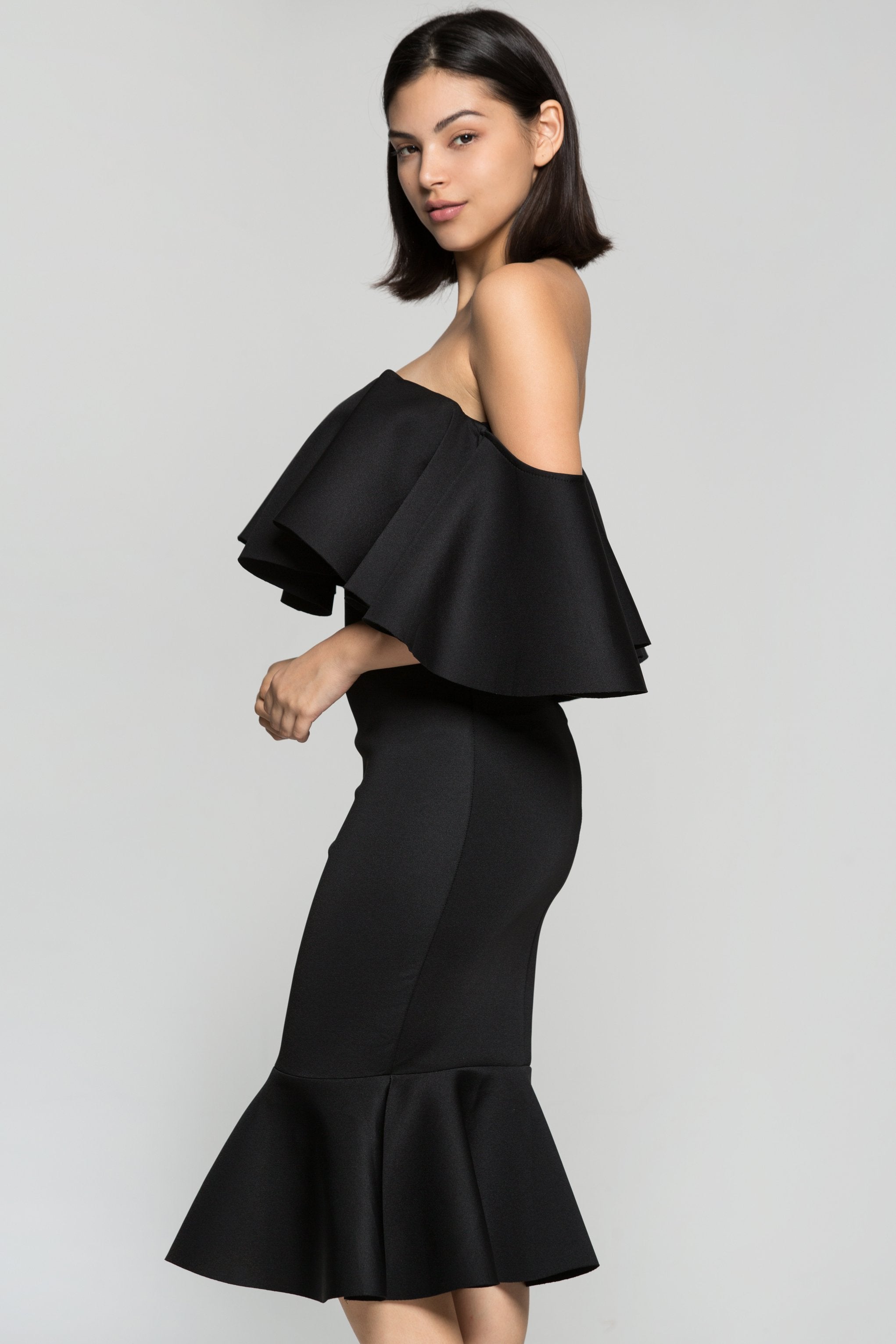 Black Sweetheart Neck Mermaid Dress - ownthelooks-Development