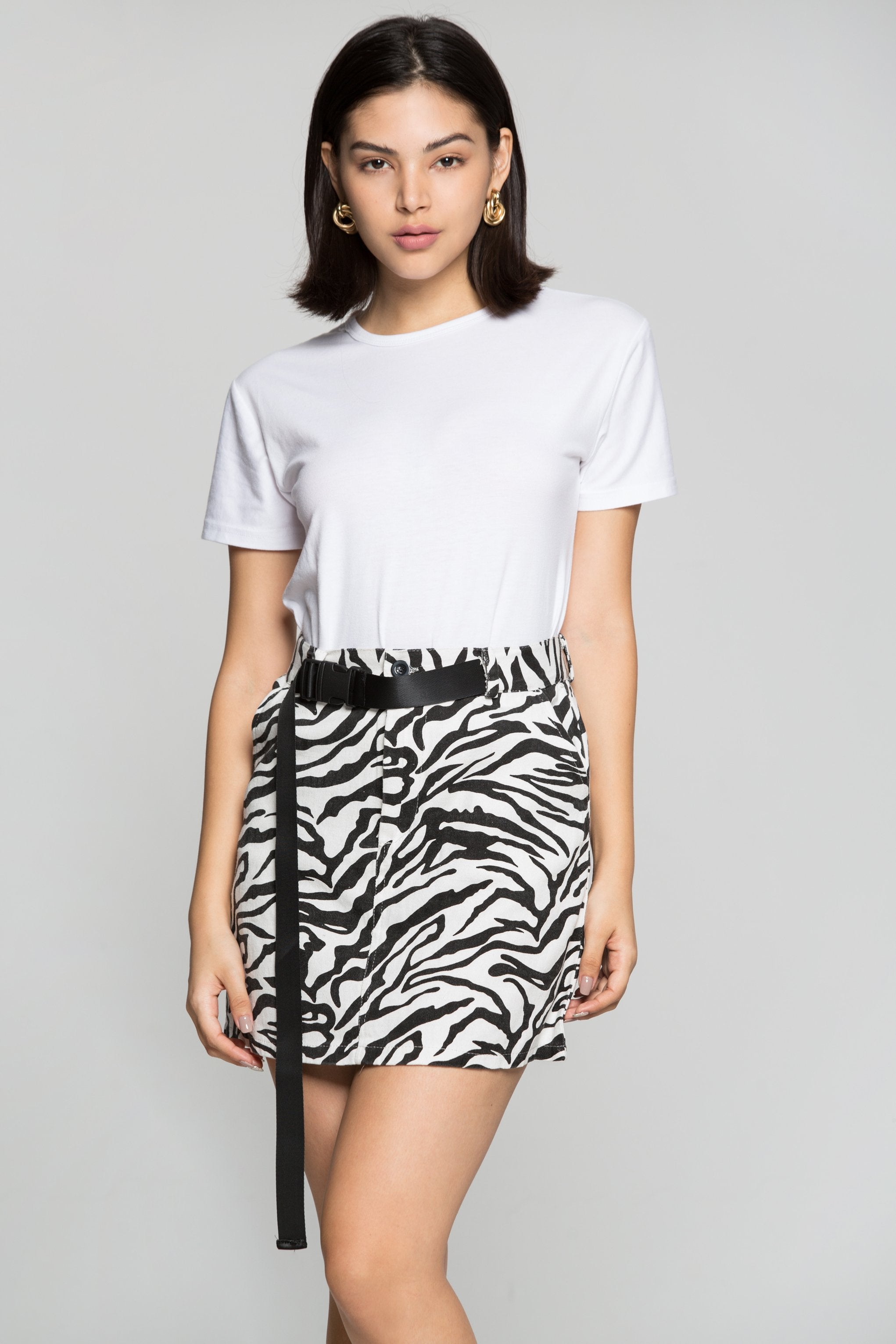 Black and White Snake Print Skirt - ownthelooks-Development