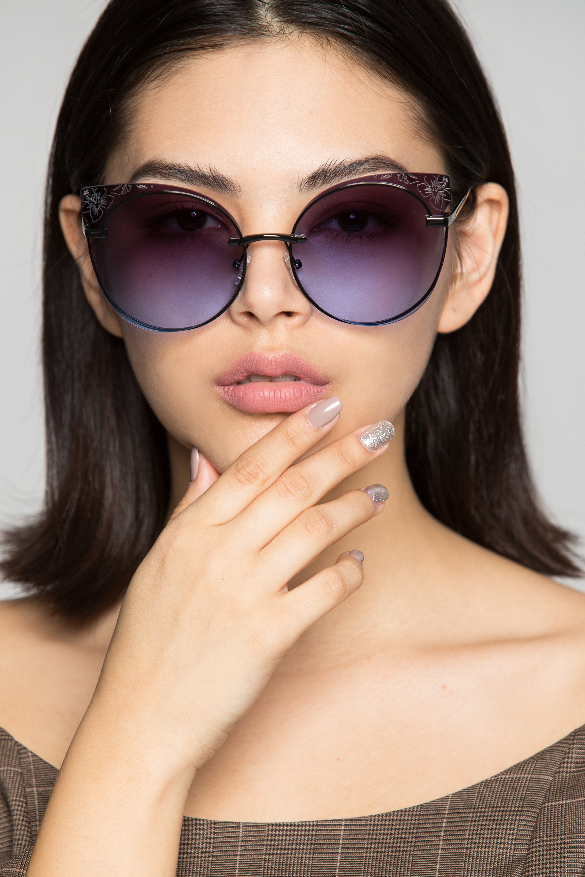 Blue Transparent Oversized Sunglasses - ownthelooks-Development