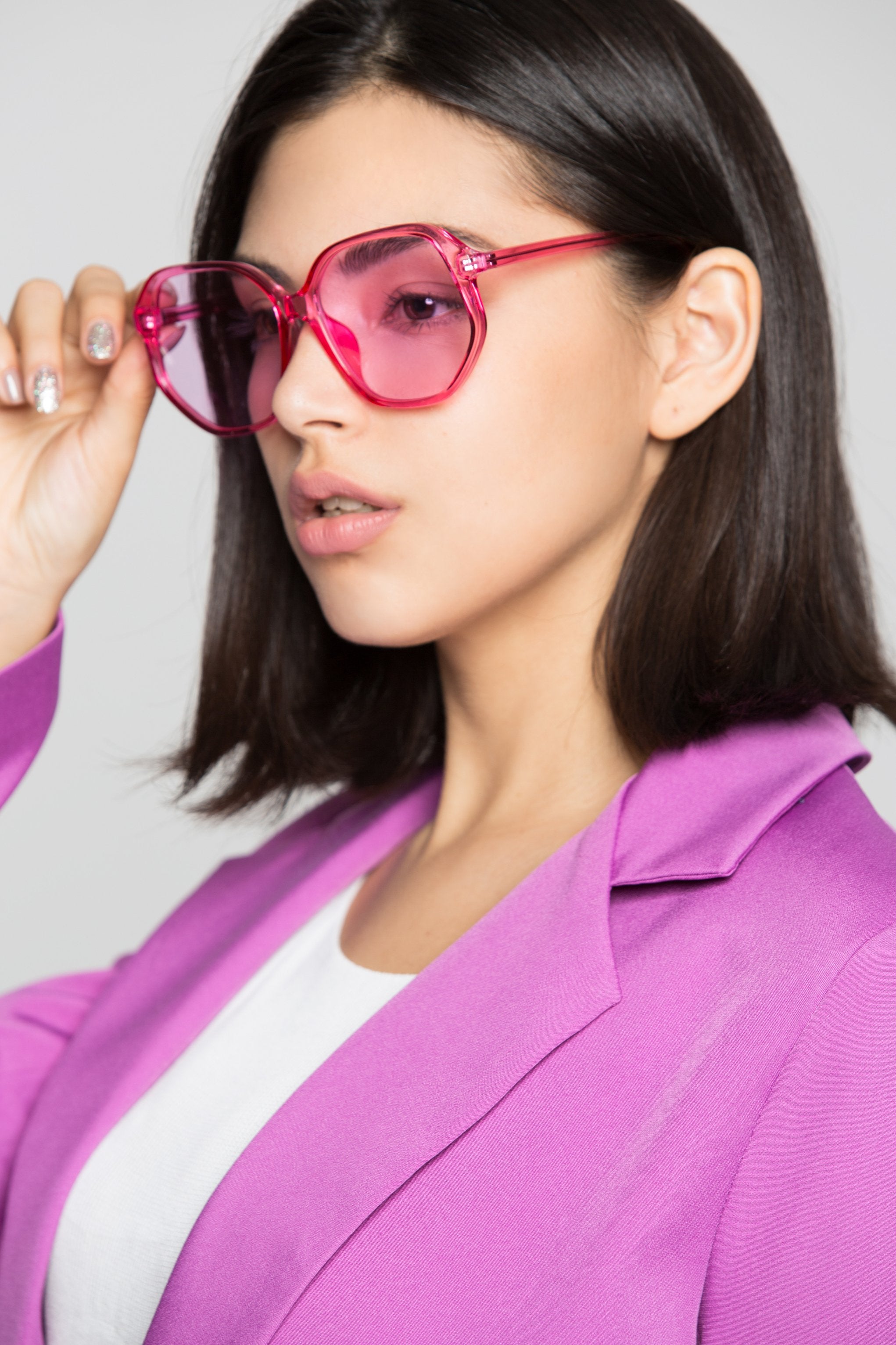 Bubblegum Pink Transparent Oversized Sunglasses - ownthelooks-Development