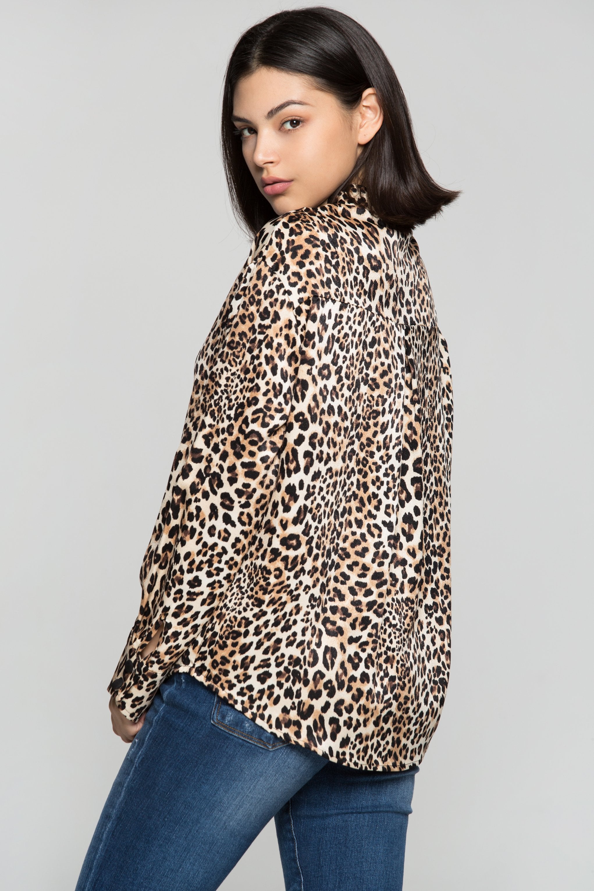 Cheetah Print Button Up Shirt - ownthelooks-Development