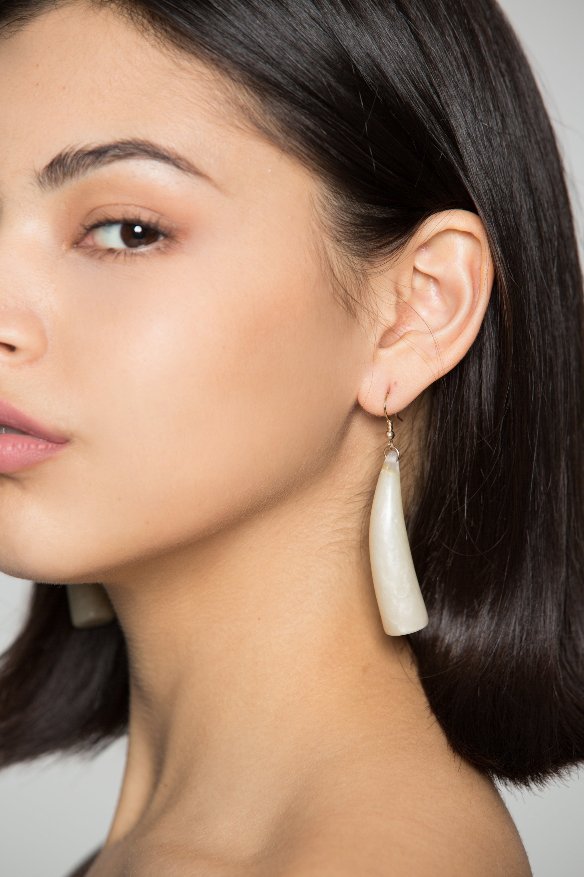 Cream Mini Tusk Earrings - ownthelooks-Development