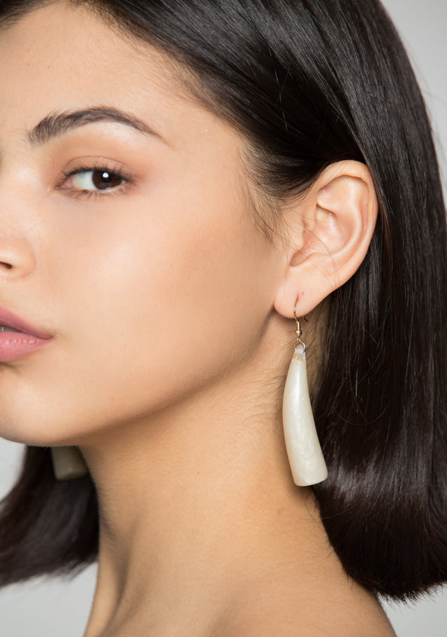 Cream Mini Tusk Earrings - ownthelooks-Development