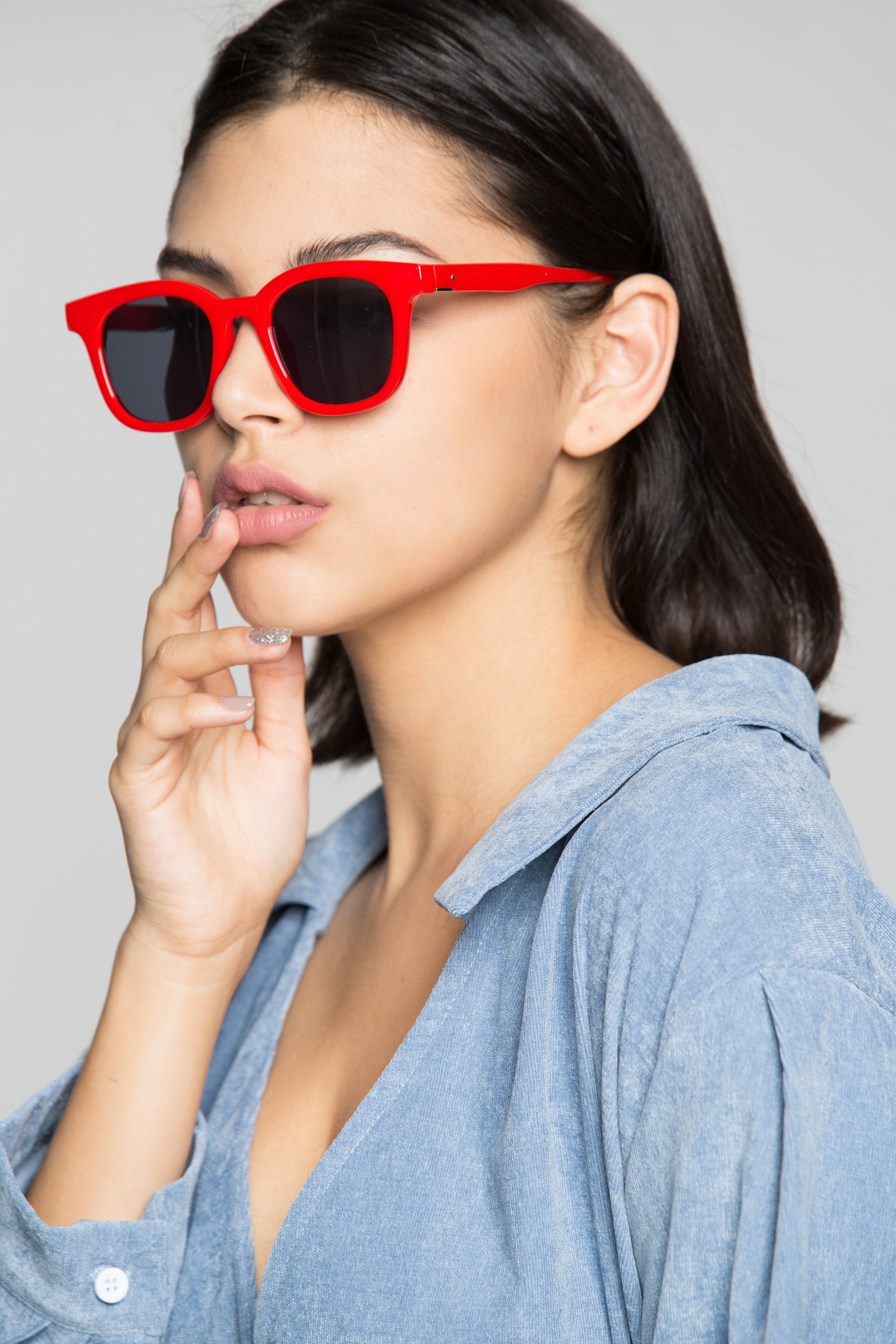 Crimson Red and Brown Wayfarer Sunglasses - ownthelooks-Development