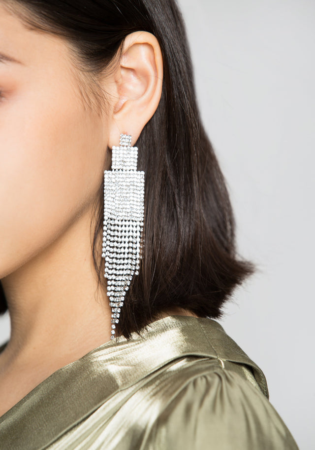 Diamond Cube Cascading Long Earrings - ownthelooks-Development