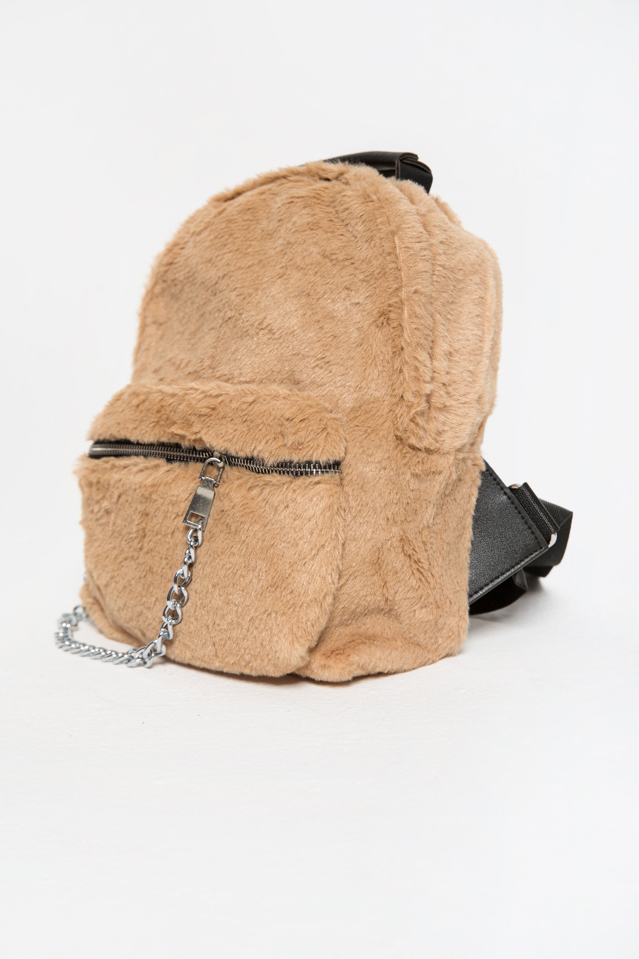 Faux Fur Caramel Cream Mini Backpack - ownthelooks-Development