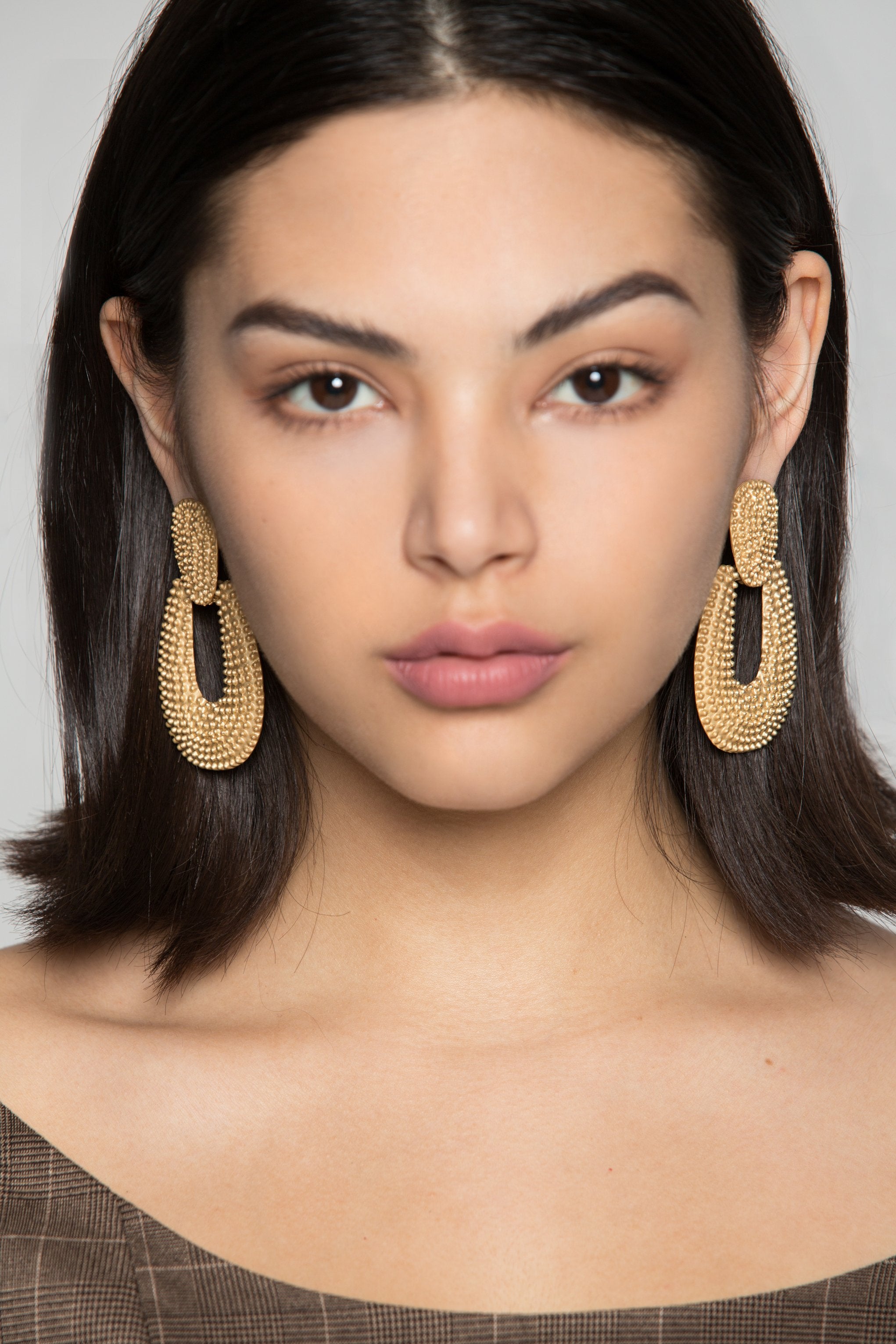 Gold Dotted U- Hoop Earrings - ownthelooks-Development