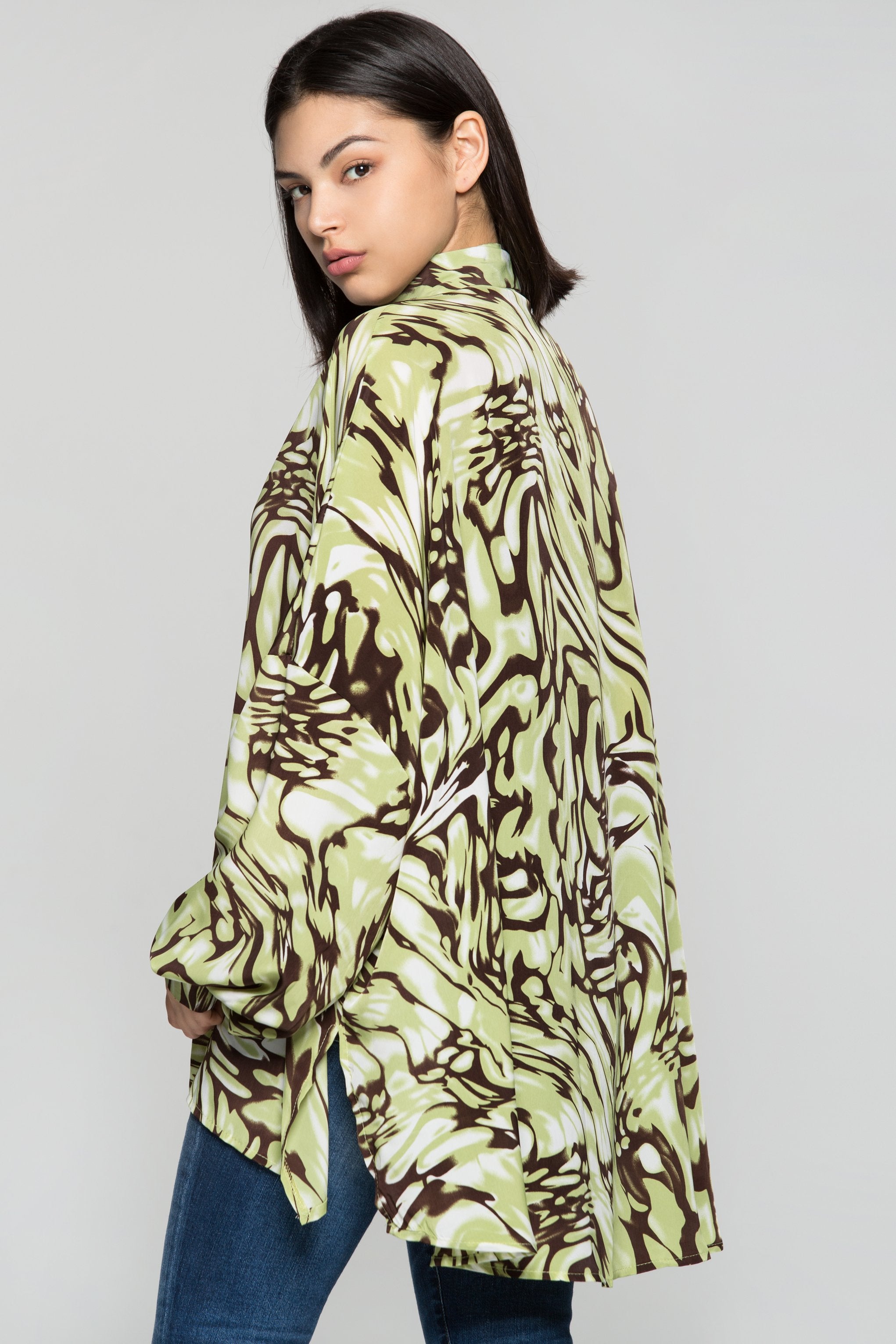 Lemon Green and Black Full Sleeves Shirt - ownthelooks-Development