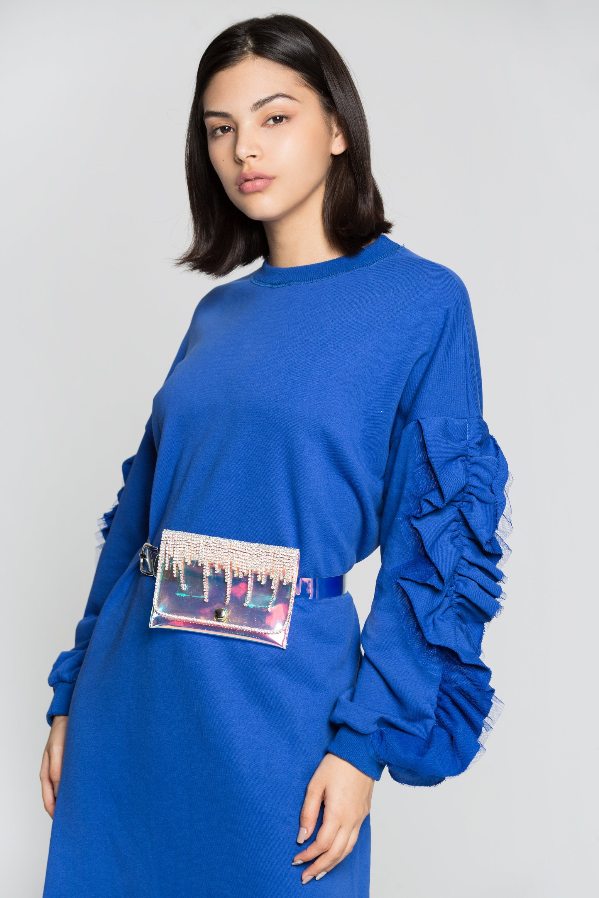 Silver Iridescent Diamond Wristlet Bag - ownthelooks-Development