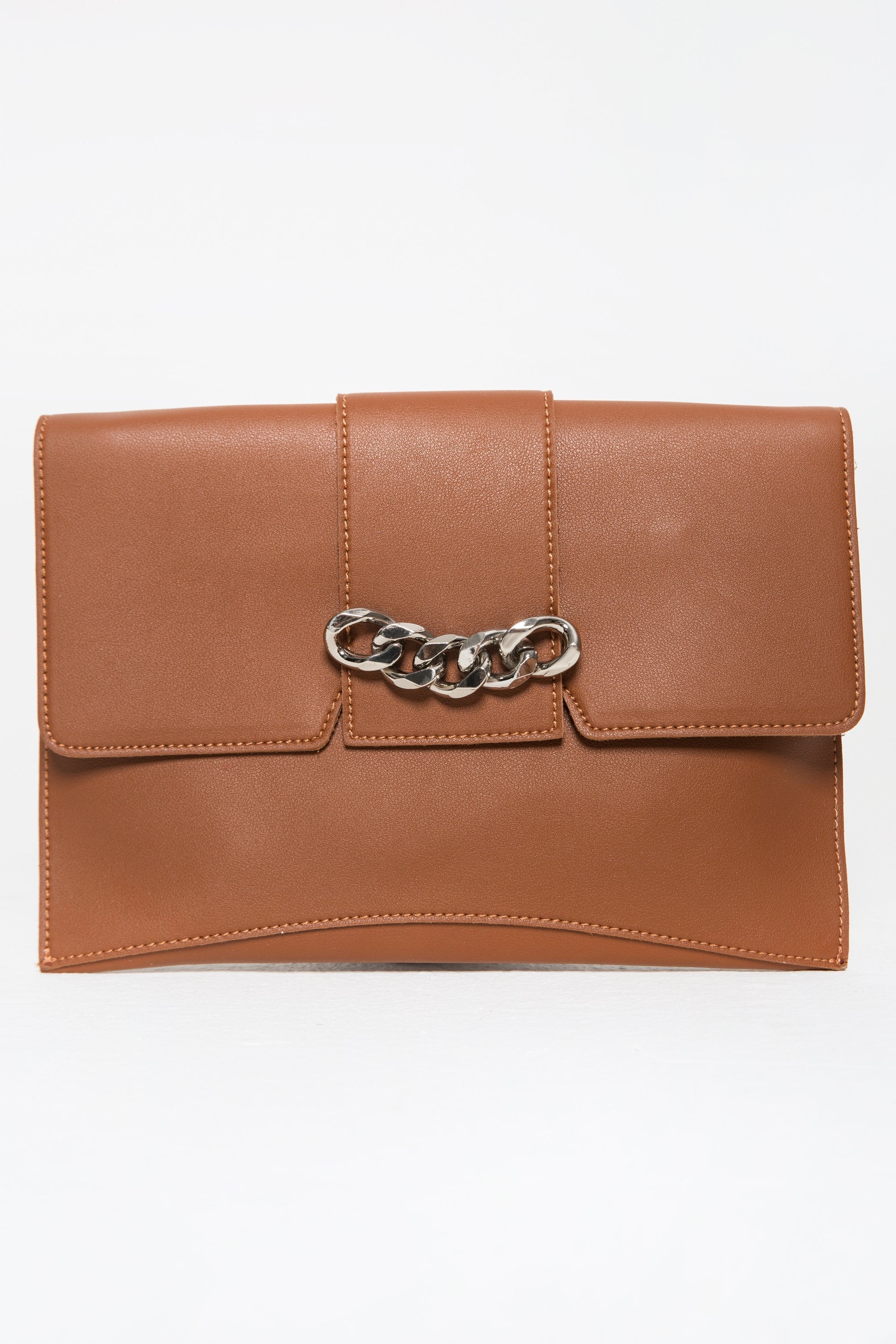 Tawny Brown Statement Wristlet Bag - ownthelooks-Development