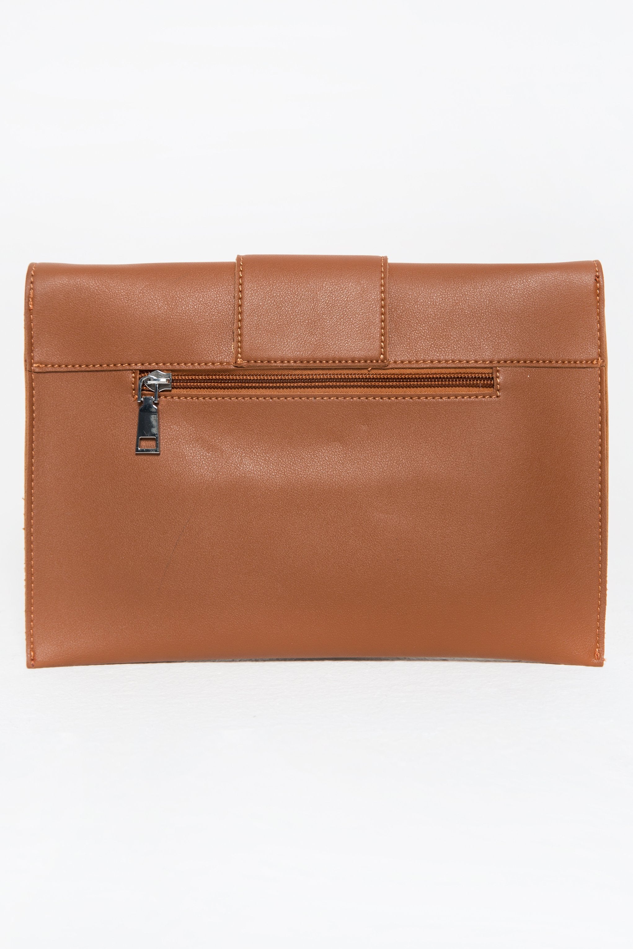 Tawny Brown Statement Wristlet Bag - ownthelooks-Development