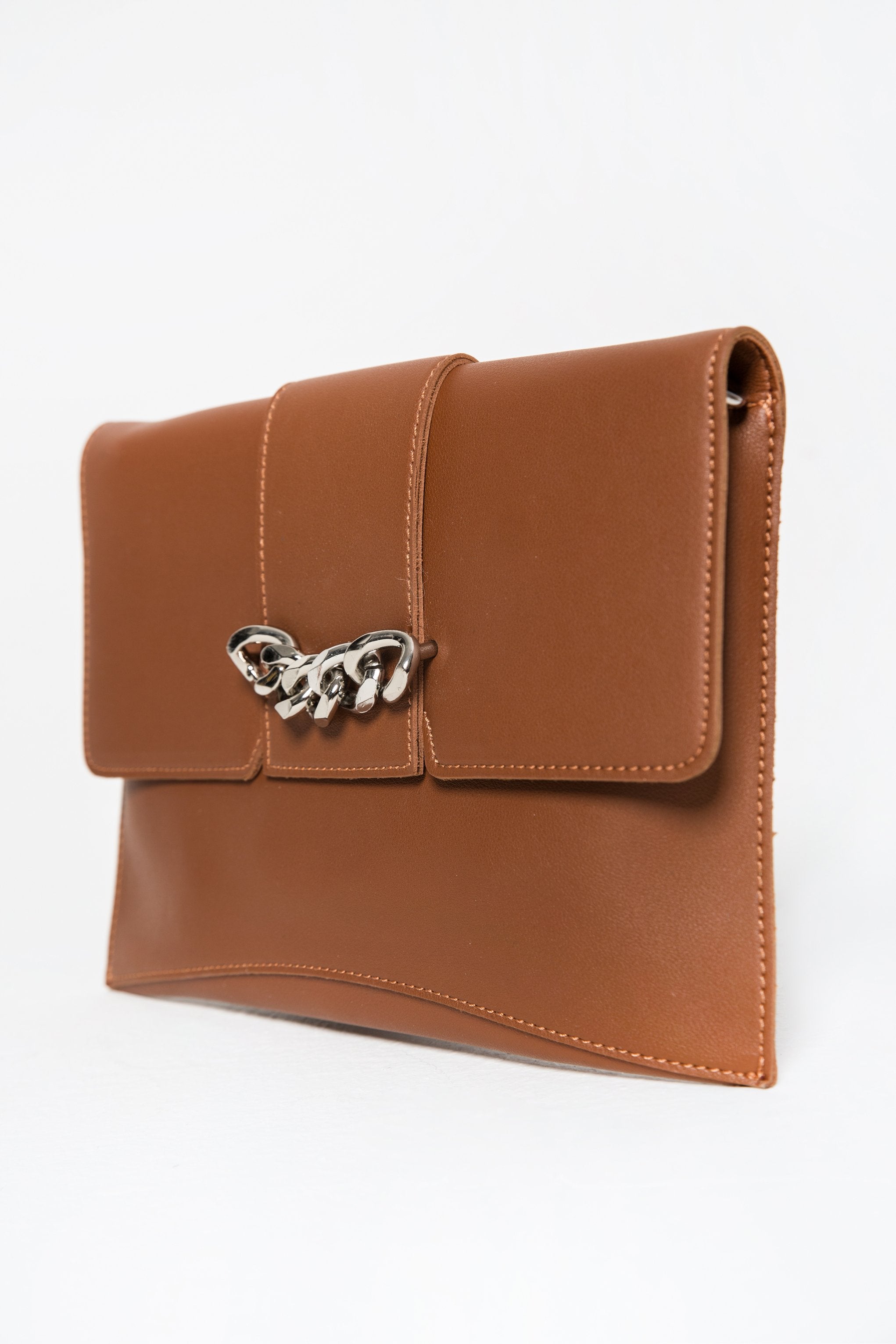 Tawny Brown Statement Wristlet Bag - ownthelooks-Development