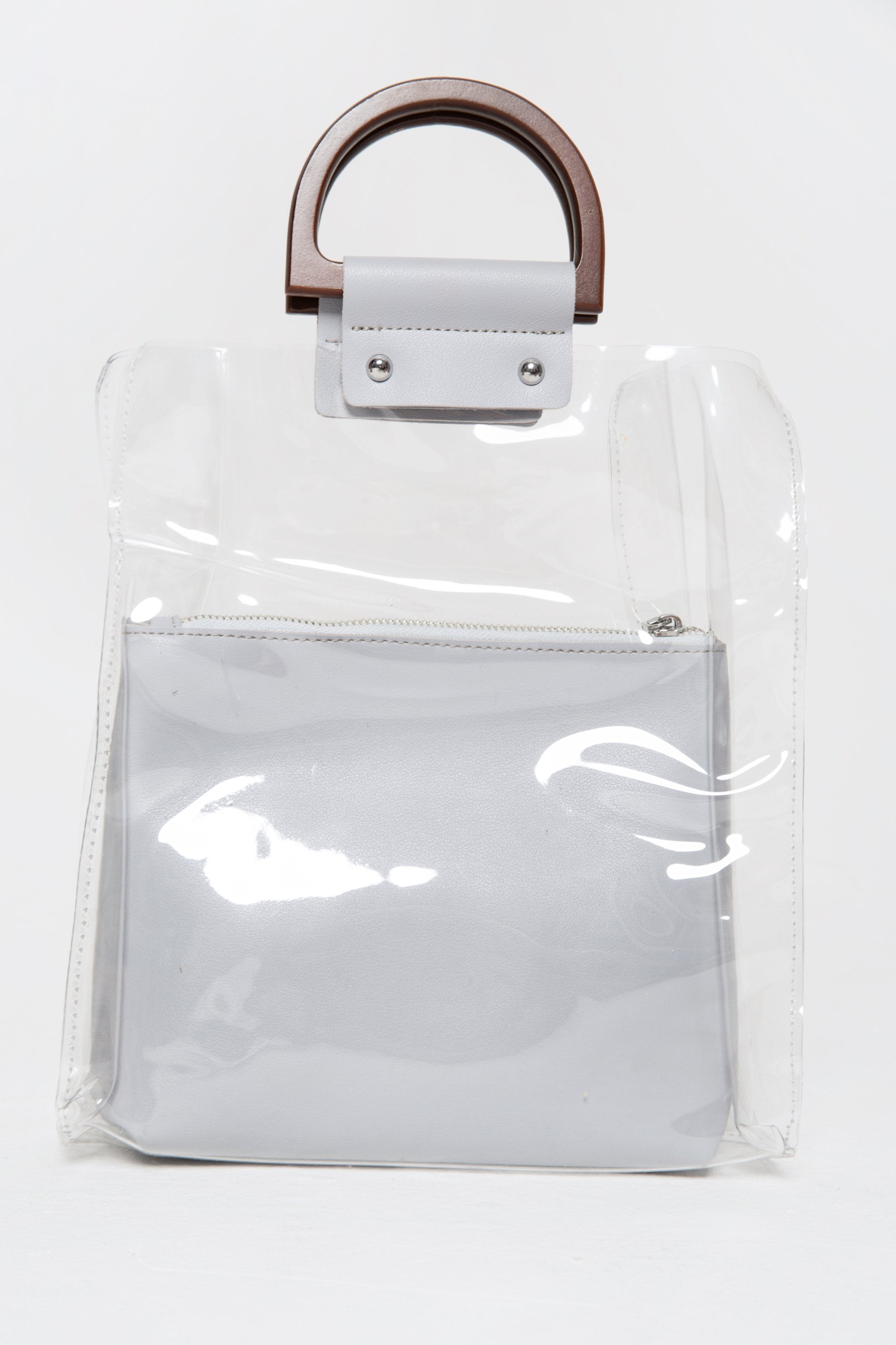 White Faux Leather Transparent Clear Shopper's Bag - ownthelooks-Development