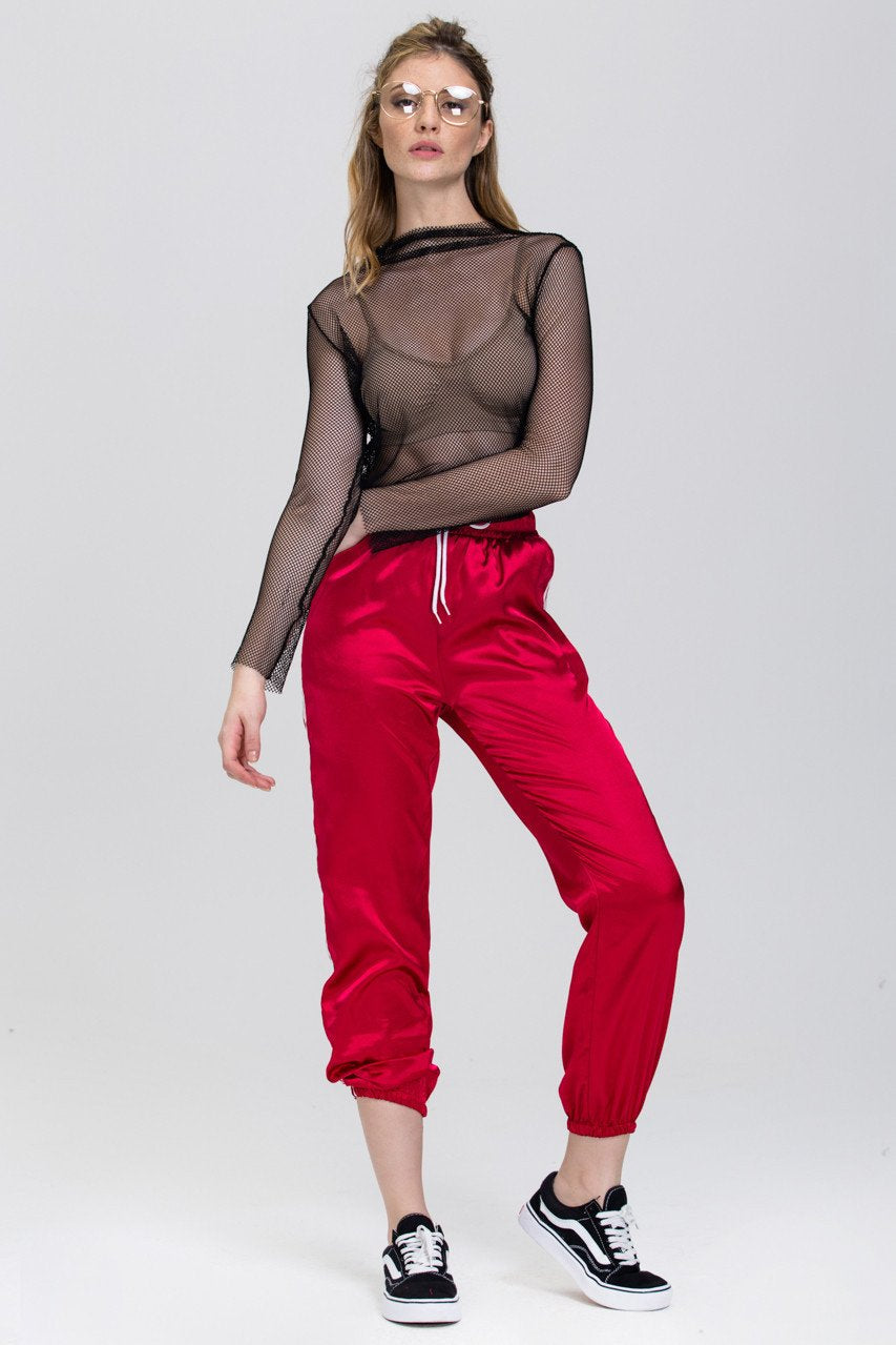 Black Fishnet Long Sleeves Top - ownthelooks-Development