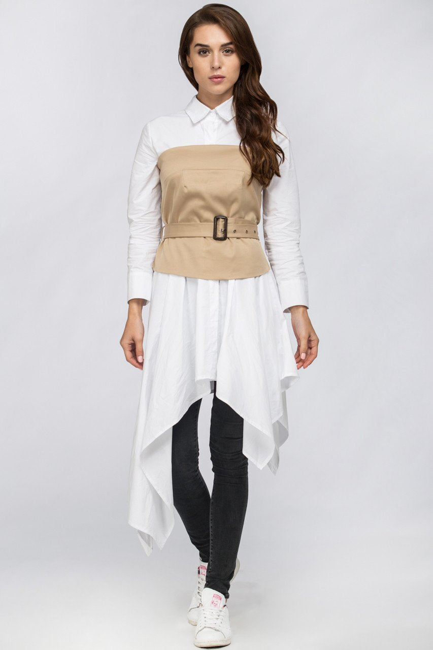 White Belt Corset Midi Dress - ownthelooks-Development