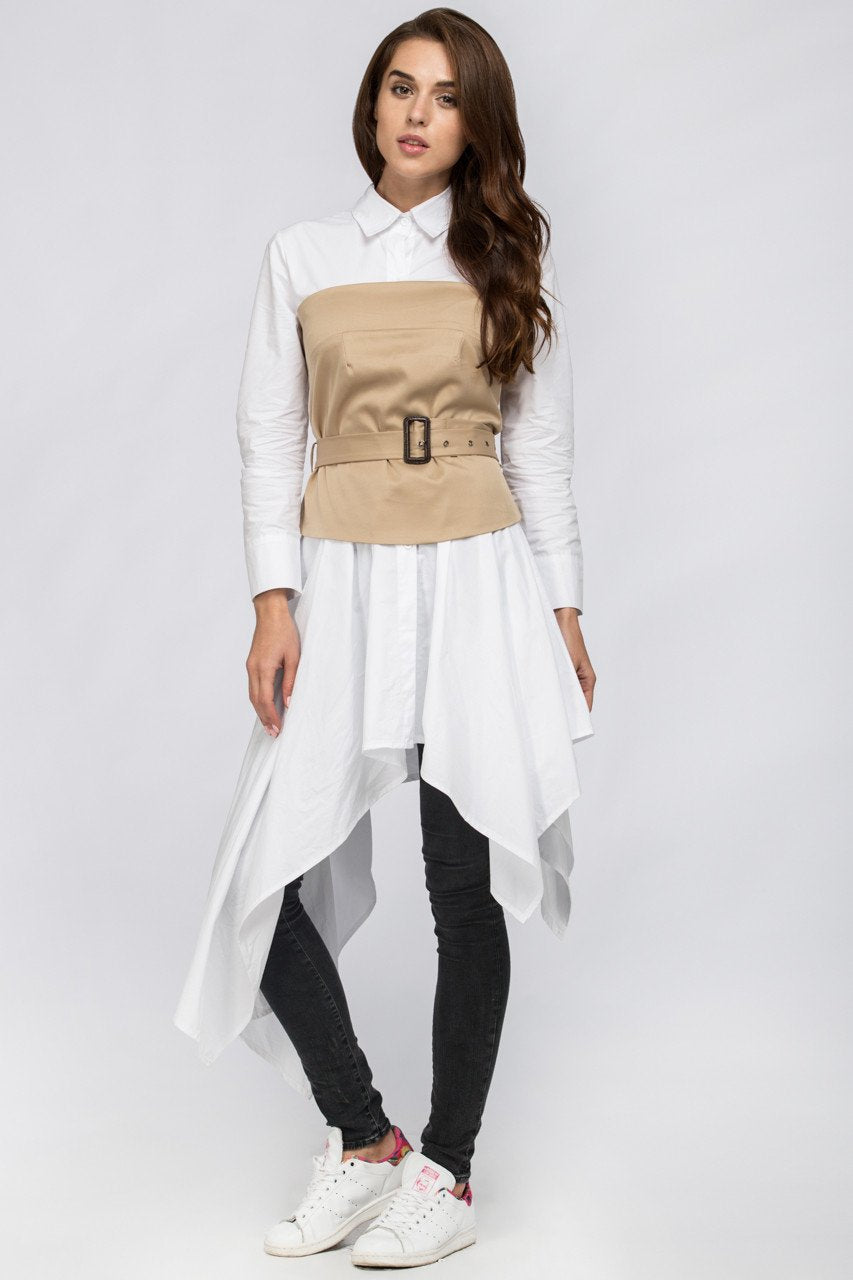 White Belt Corset Midi Dress - ownthelooks-Development