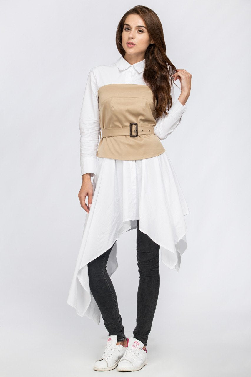 White Belt Corset Midi Dress - ownthelooks-Development