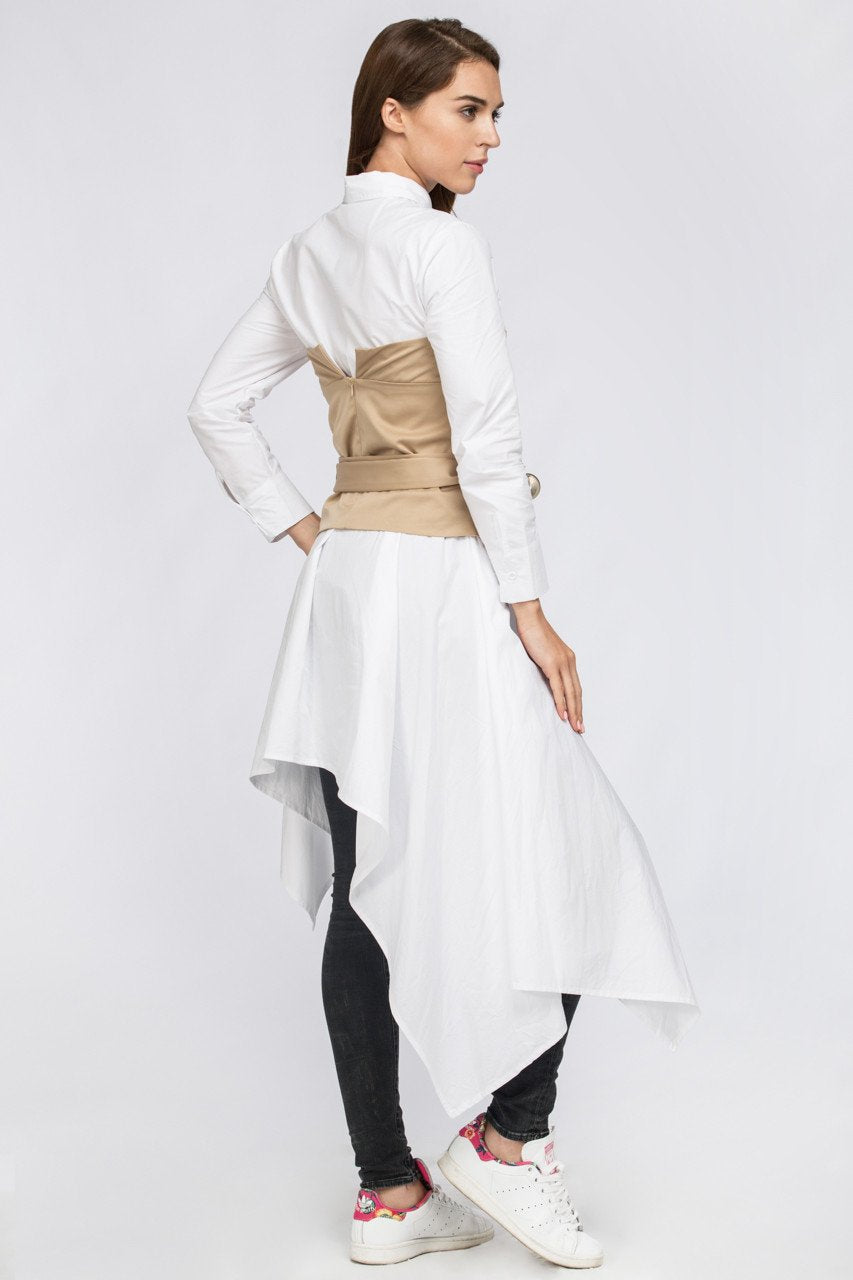 White Belt Corset Midi Dress - ownthelooks-Development