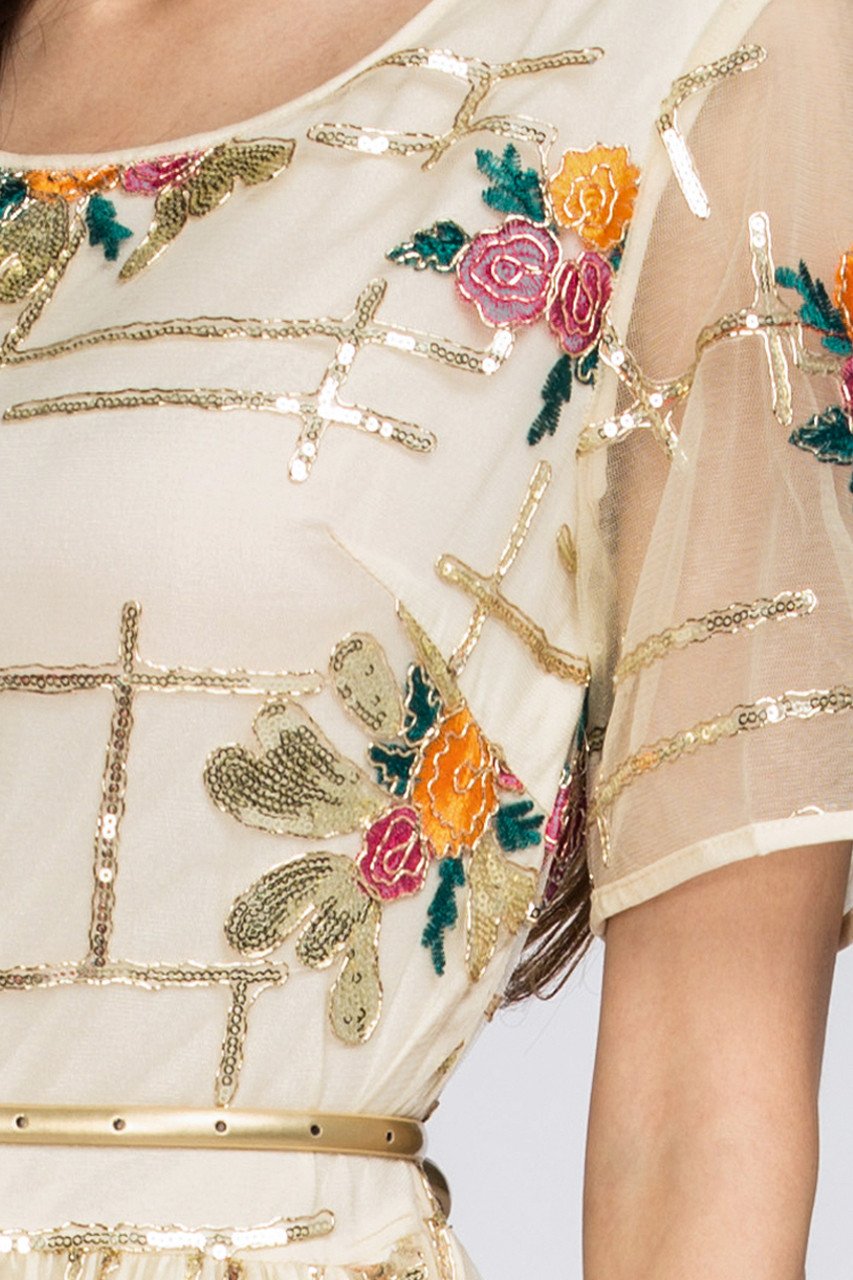 Floral Shine Layered Maxi Dress - ownthelooks-Development