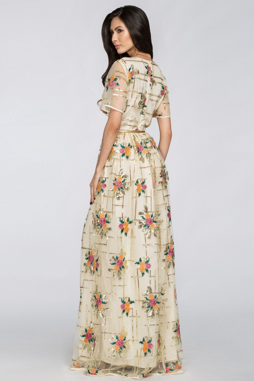 Floral Shine Layered Maxi Dress - ownthelooks-Development