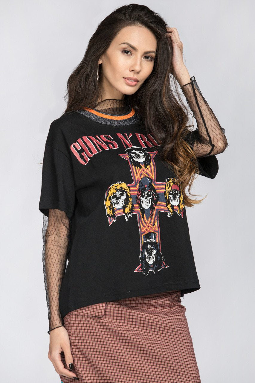 Guns & Roses Vintage T-Shirt with mesh - ownthelooks-Development