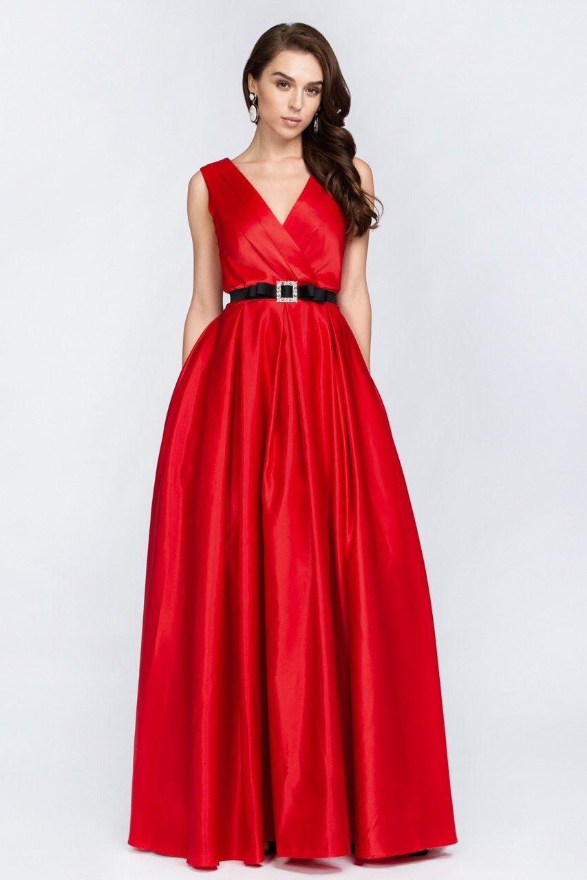 Red Silk Princess Evening Gown - ownthelooks-Development