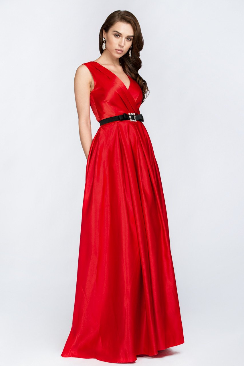 Red Silk Princess Evening Gown - ownthelooks-Development