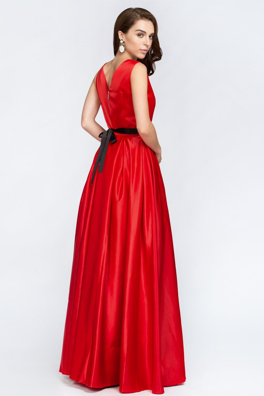 Red Silk Princess Evening Gown - ownthelooks-Development