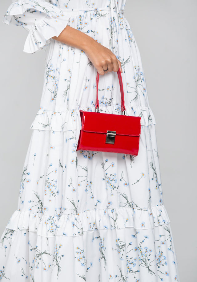 Red Patent Mini Flap Bag - ownthelooks-Development