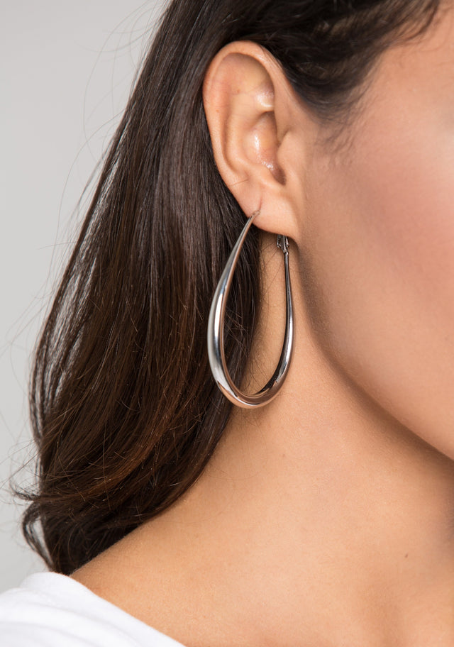 Silver U-Hoop Earrings - ownthelooks-Development
