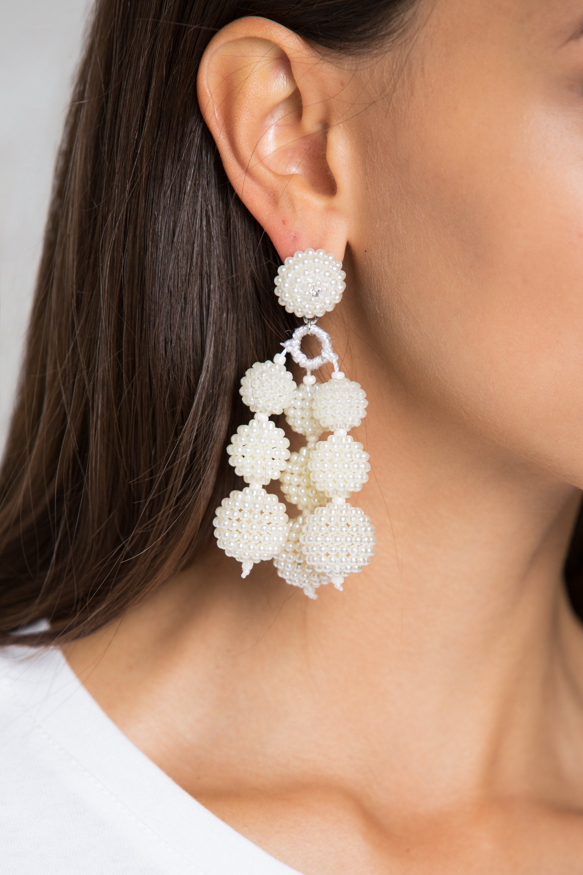 Pearl Caviar Ball Tiered Earrings - ownthelooks-Development