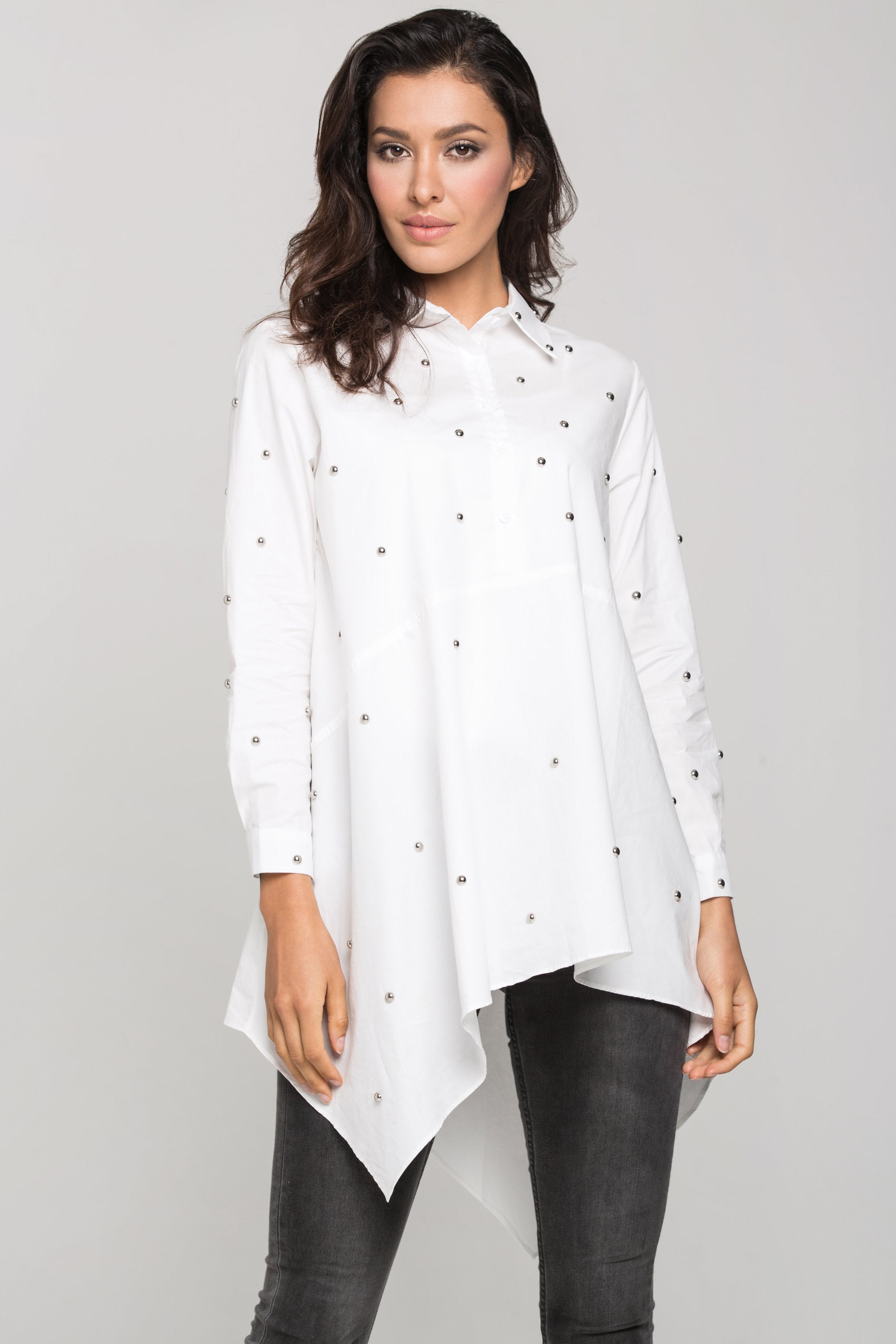 White Embellished Tent Top - ownthelooks-Development