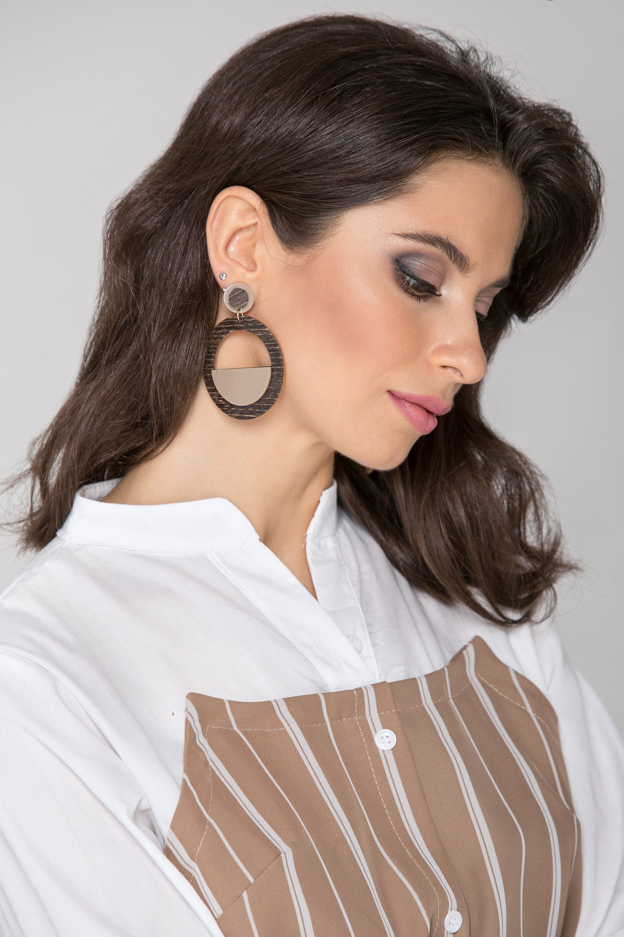 Houndstooth Oversized Dome Button Detail Cardigan OwnTheLooks - ownthelooks-Development