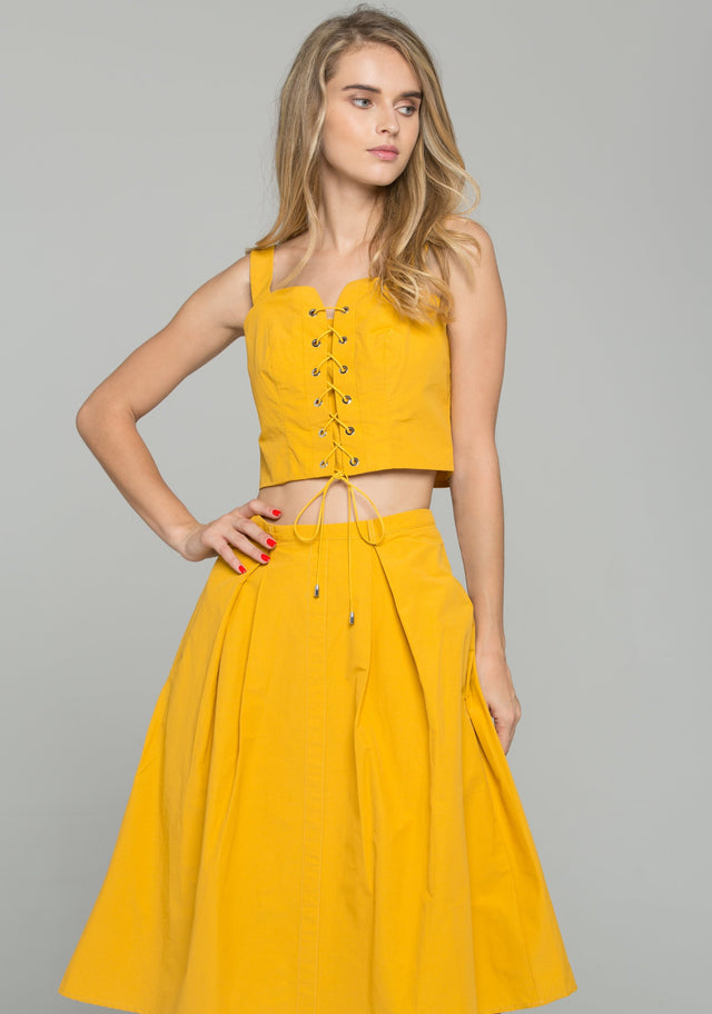 Amber Sweetheart Neckline Corset Top and A-Line Midi Dress - ownthelooks-Development