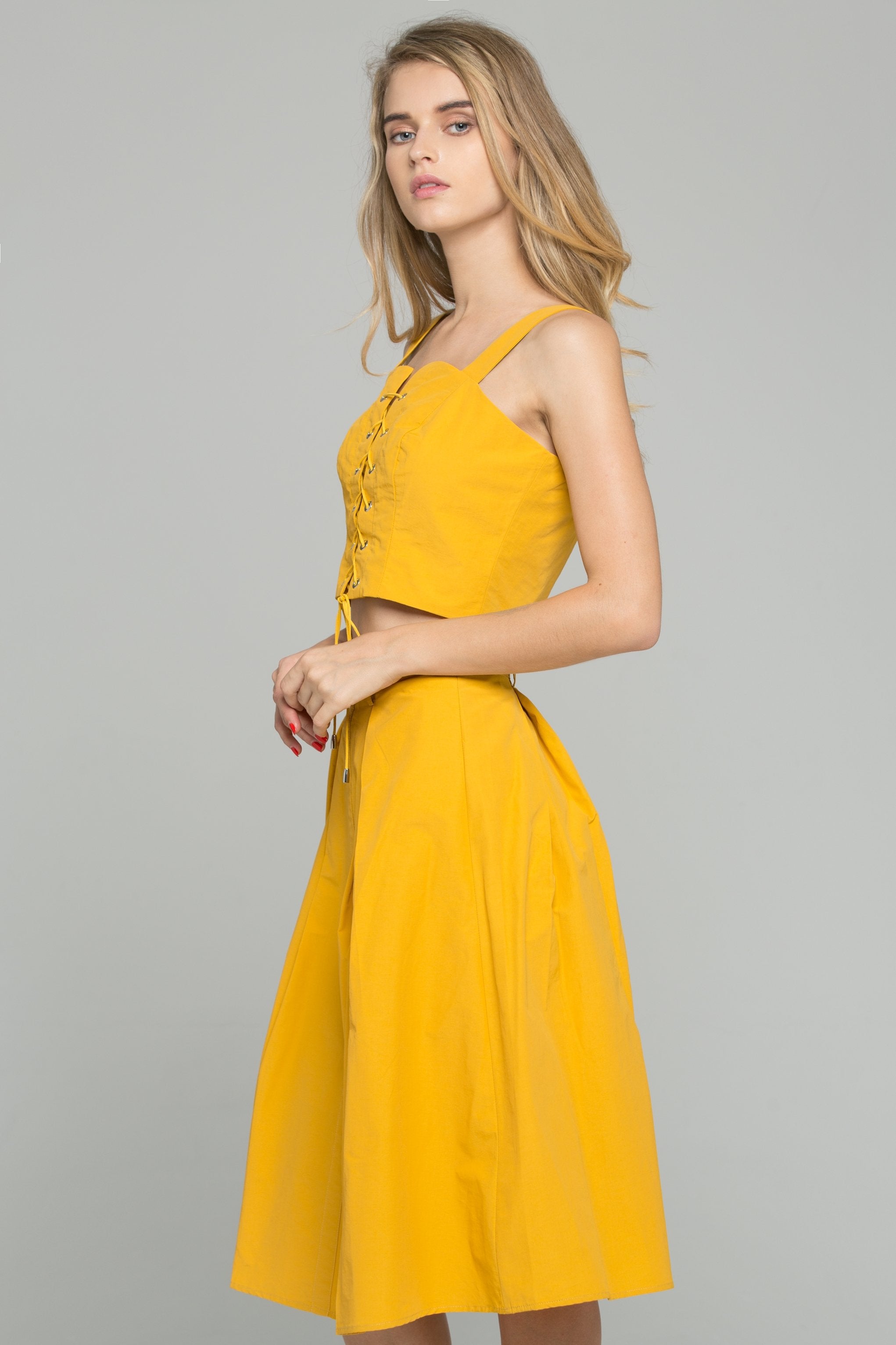 Amber Sweetheart Neckline Corset Top and A-Line Midi Dress - ownthelooks-Development