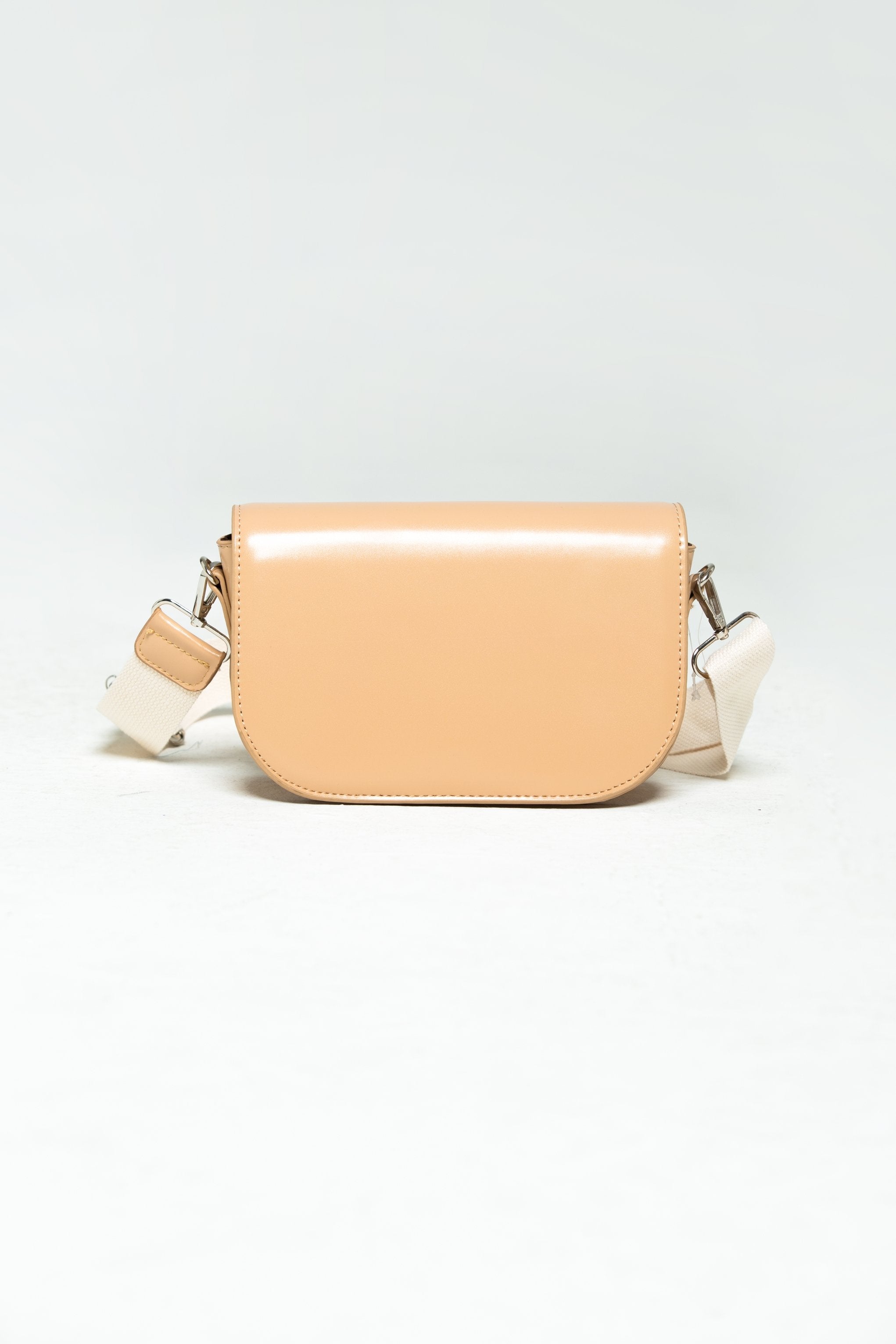 Beige Front Flap Cross Body Bag - ownthelooks-Development