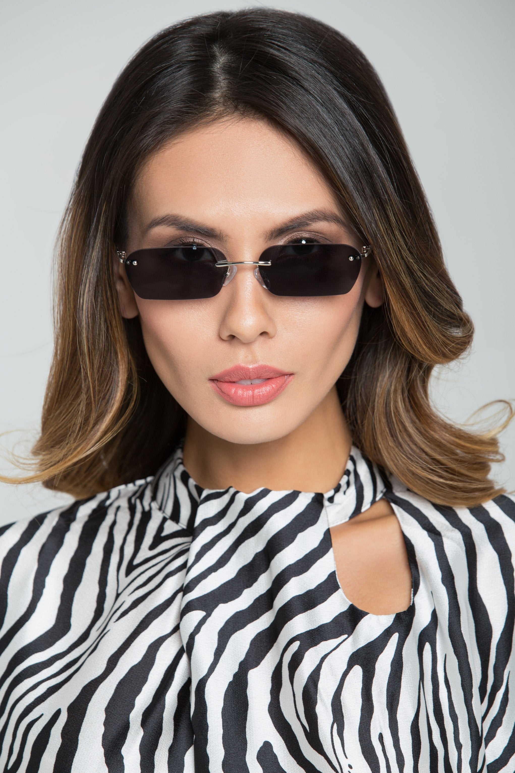Black Angled Rectangle Sunglasses - ownthelooks-Development