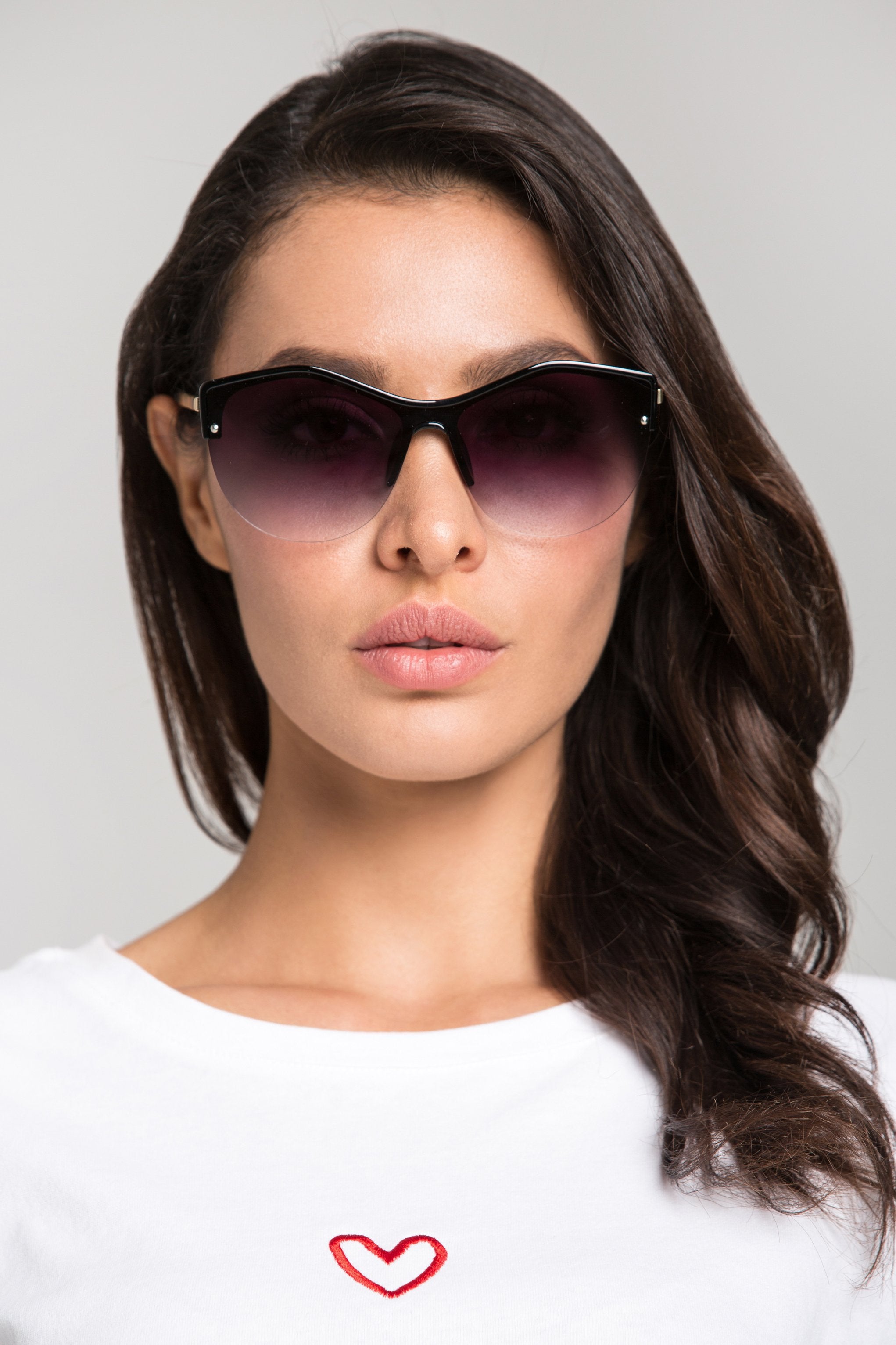 Black Gradient Top Rim Sunglasses - ownthelooks-Development
