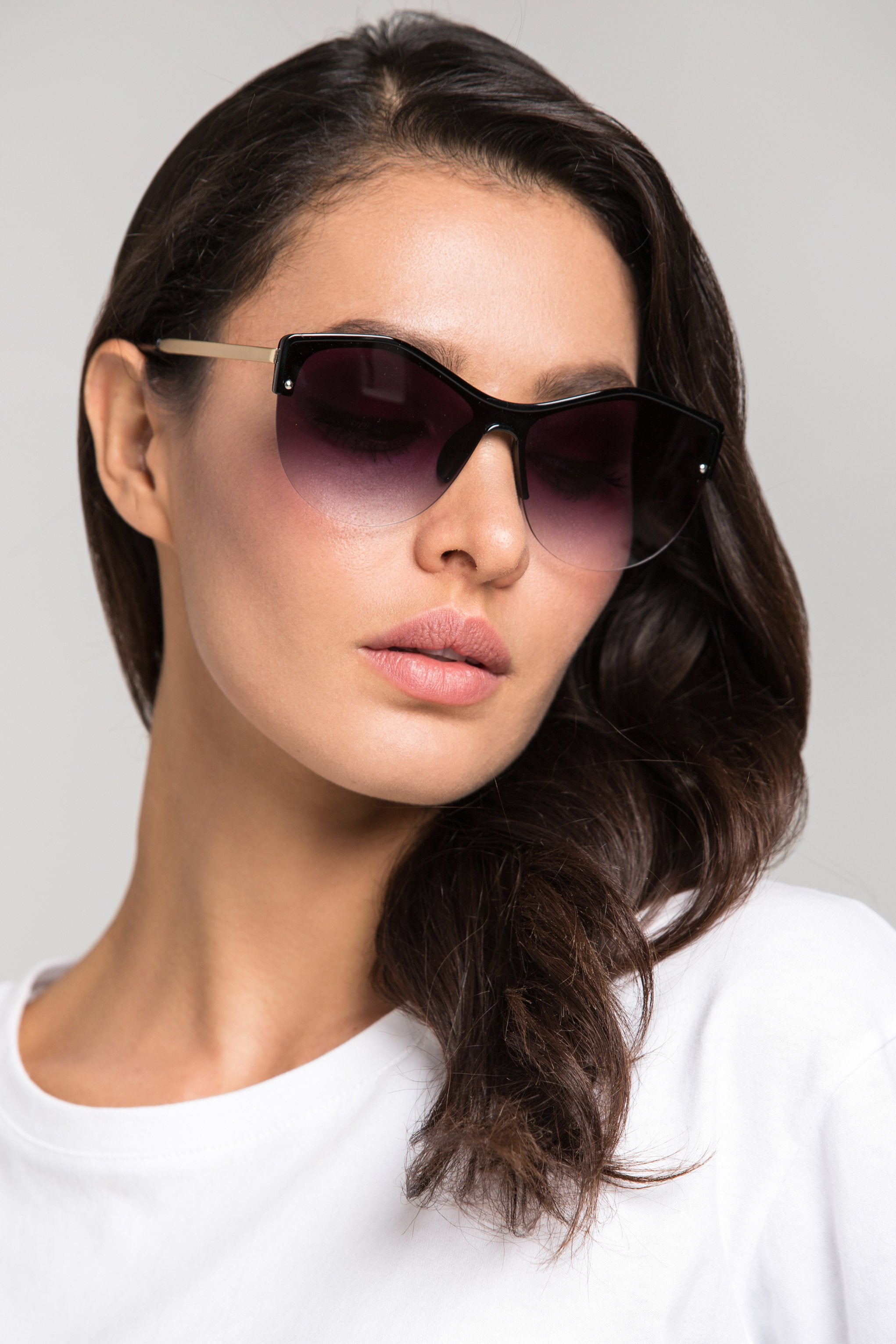 Black Gradient Top Rim Sunglasses - ownthelooks-Development