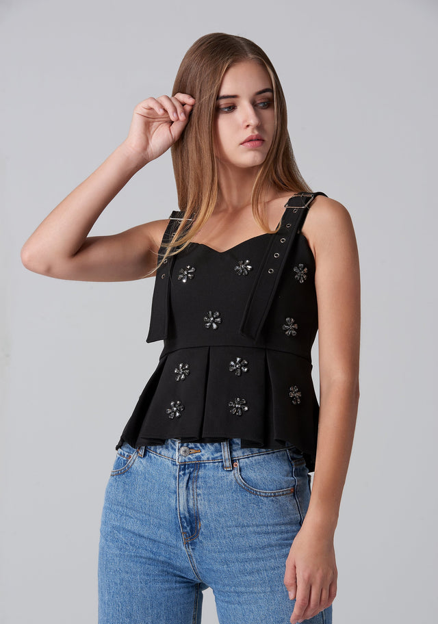Black Jewel Gladiator Top - ownthelooks-Development