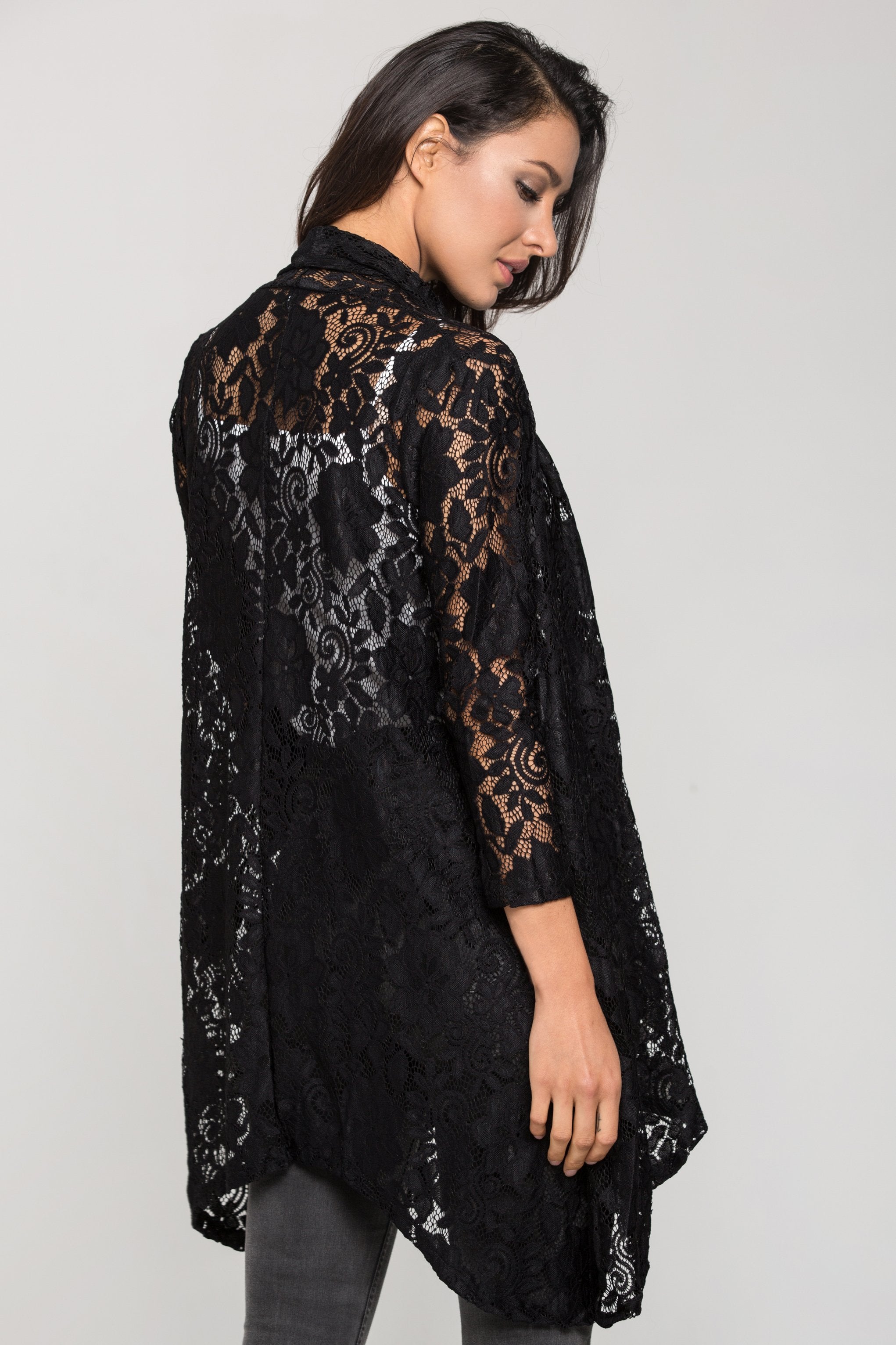 Black Lace Wrap Top - ownthelooks-Development