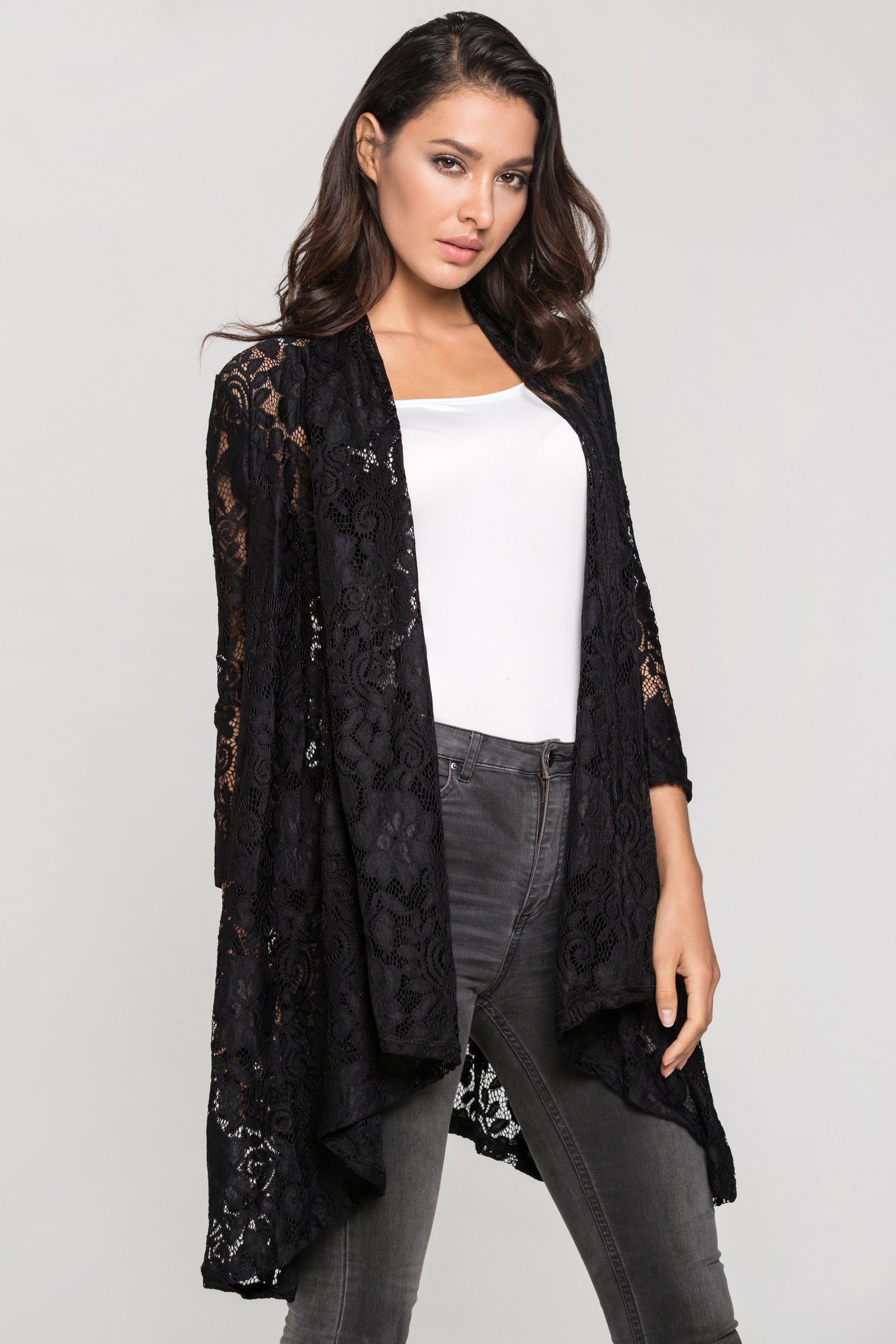 Black Lace Wrap Top - ownthelooks-Development