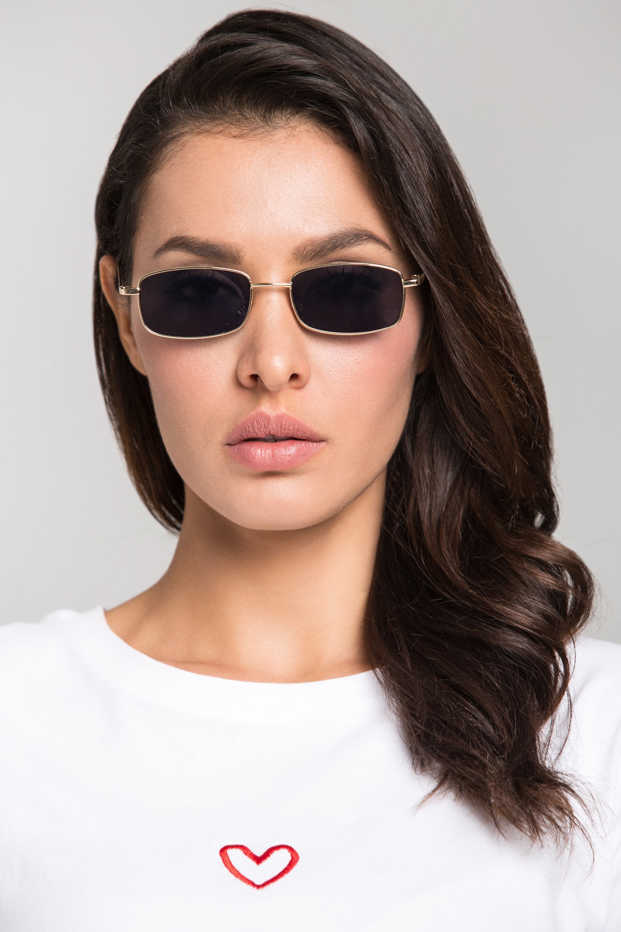 Black Square Slim Vintage Sunglasses - ownthelooks-Development